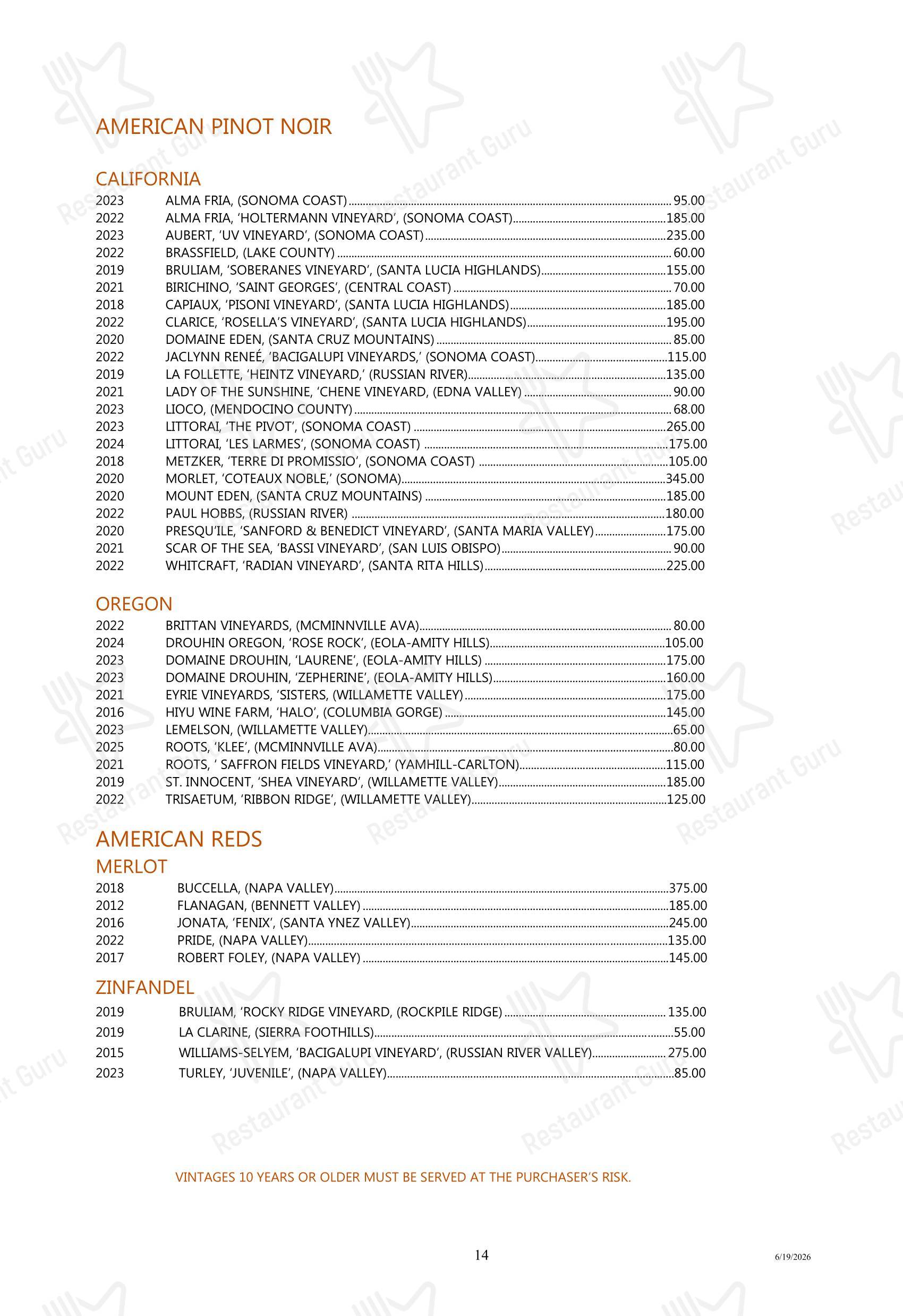Boronia Catering Menu Pack ресторана Tony's в Хьюстоне