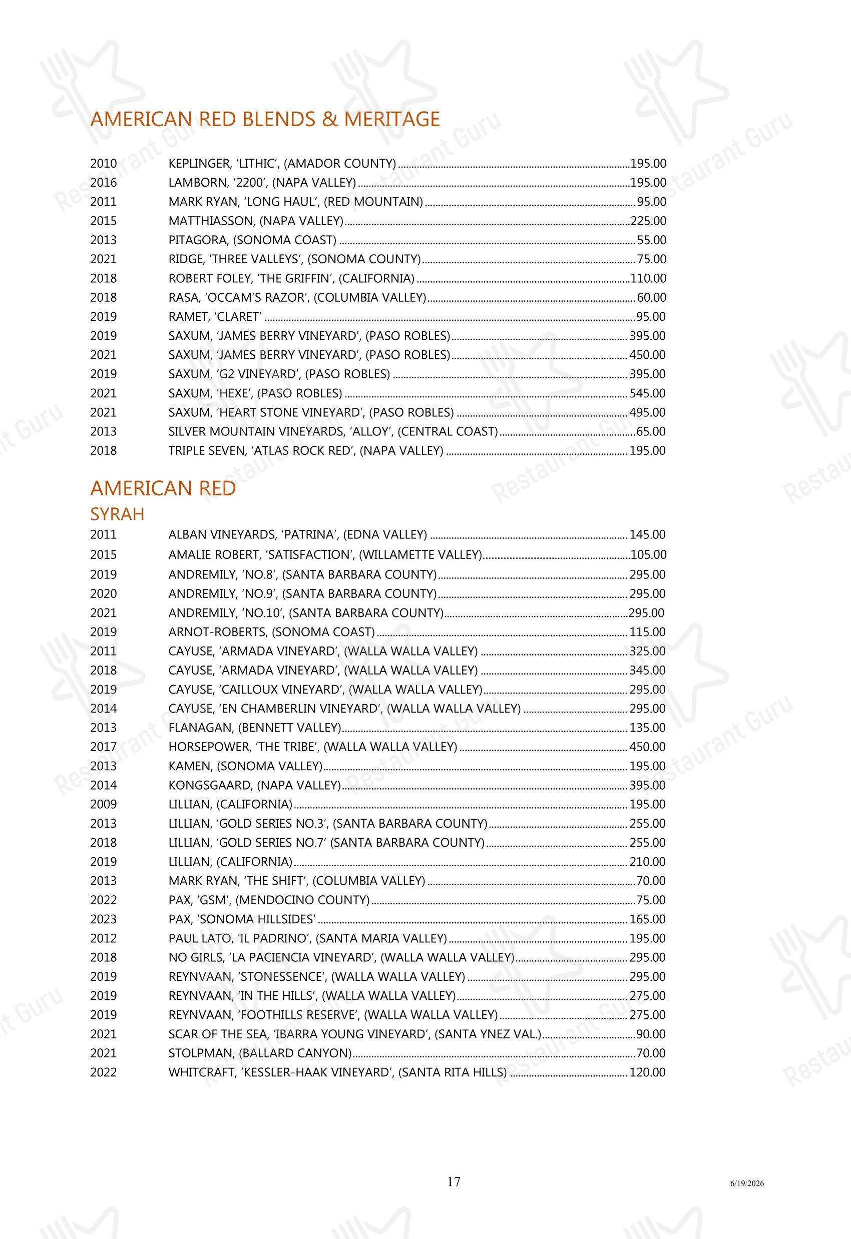 Tony's в Хьюстоне - Boronia Catering Menu Pack