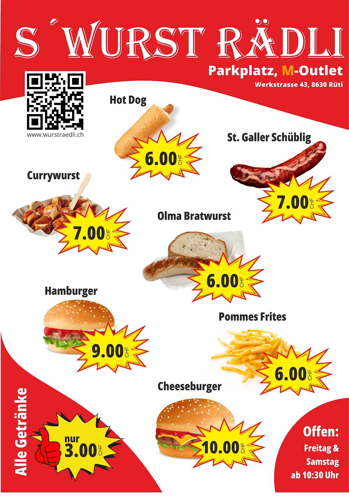 s'Wursträdli меню
