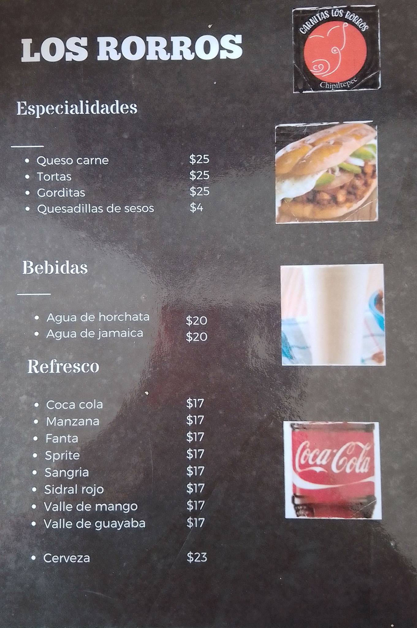 Los Rorros меню