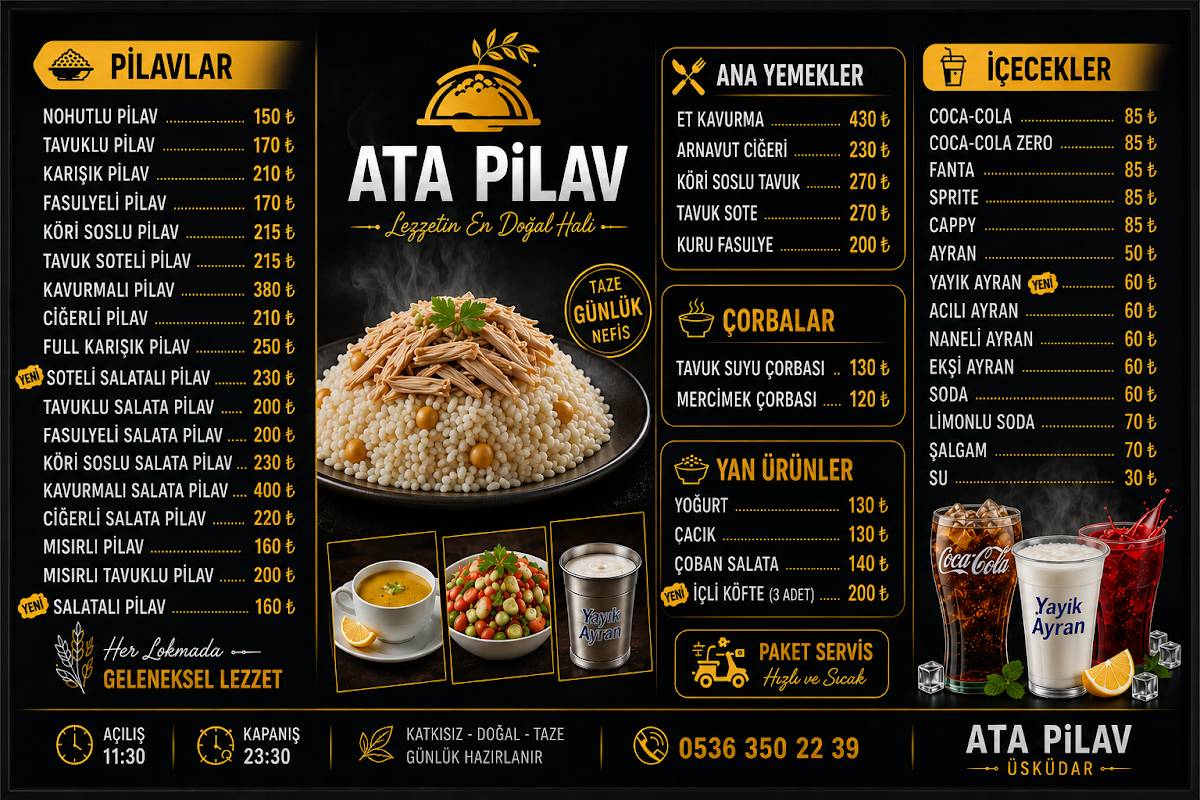 ATA PILAV меню