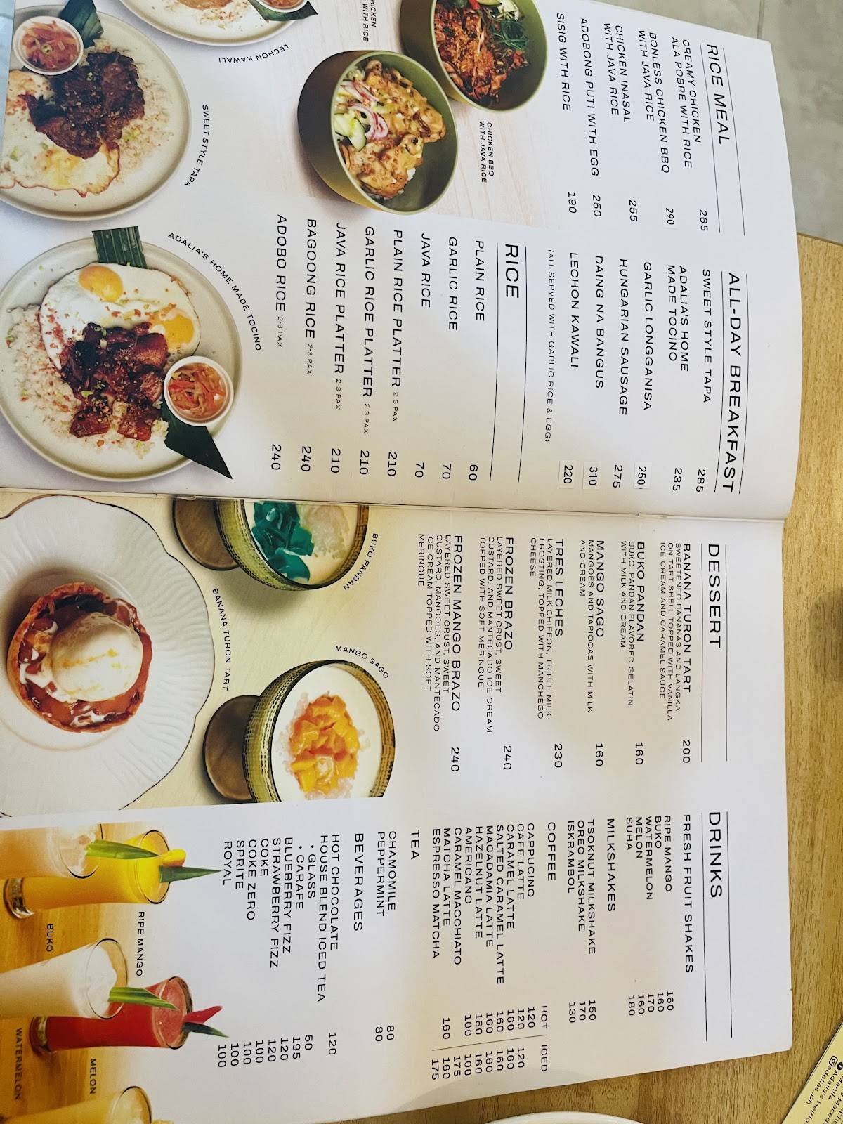 Adalia's formerly known Peeva Restaurant меню