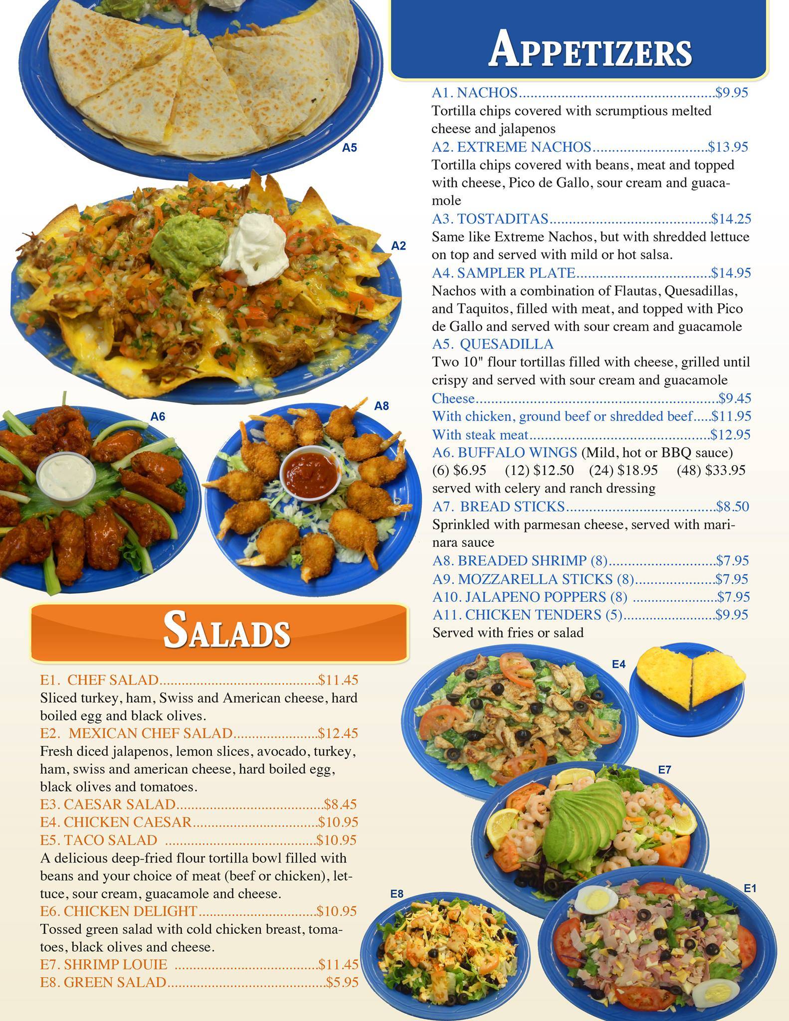 Agave Mexican Restaurant меню