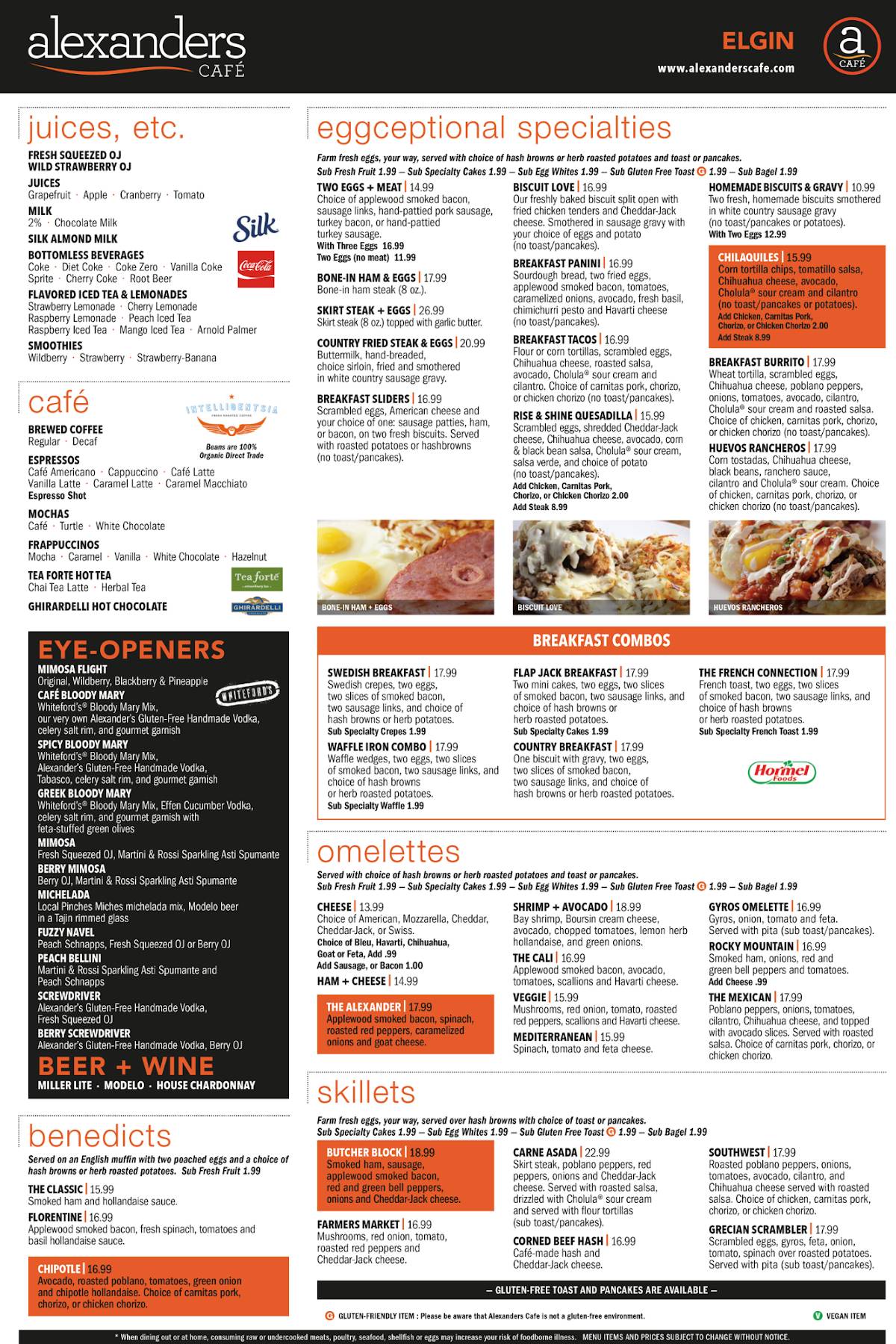 Alexander's Cafe меню