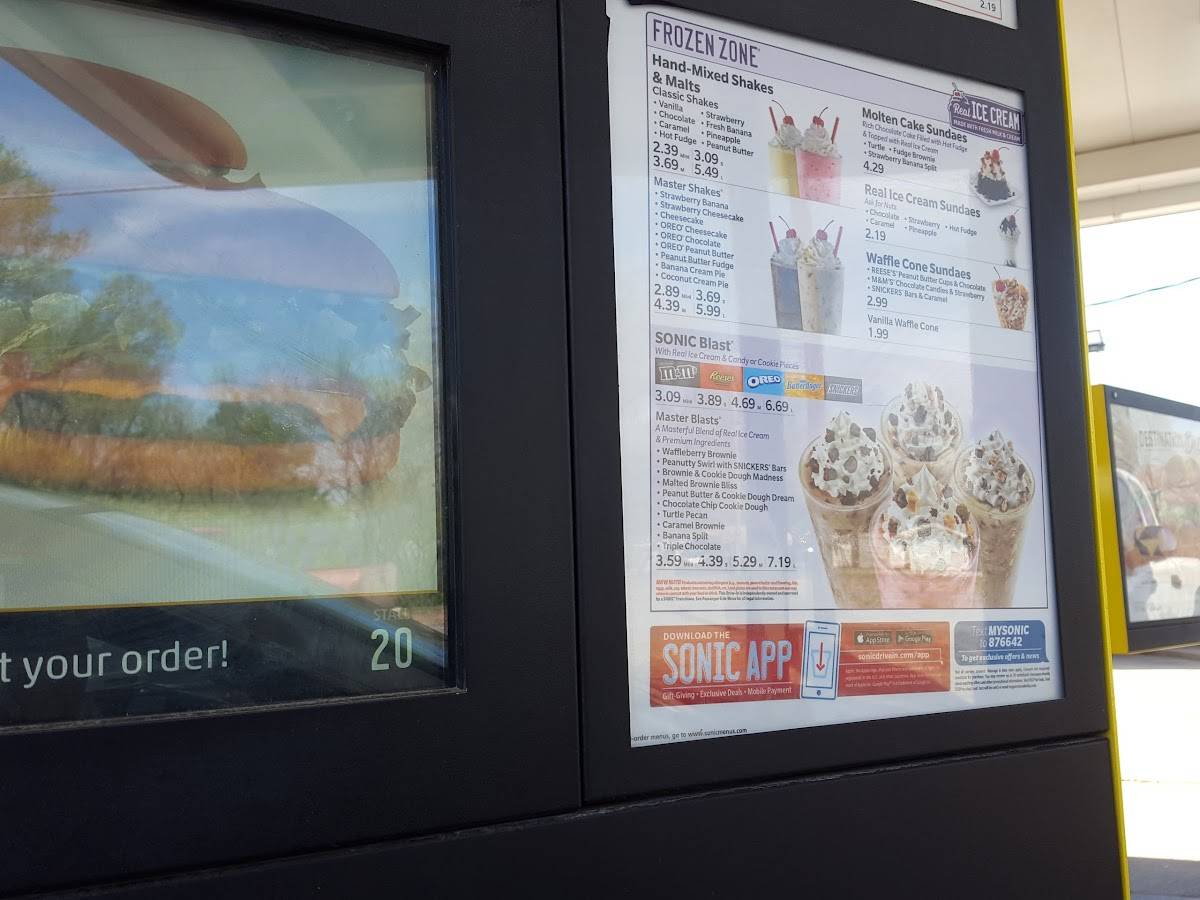 Sonic Drive-In меню