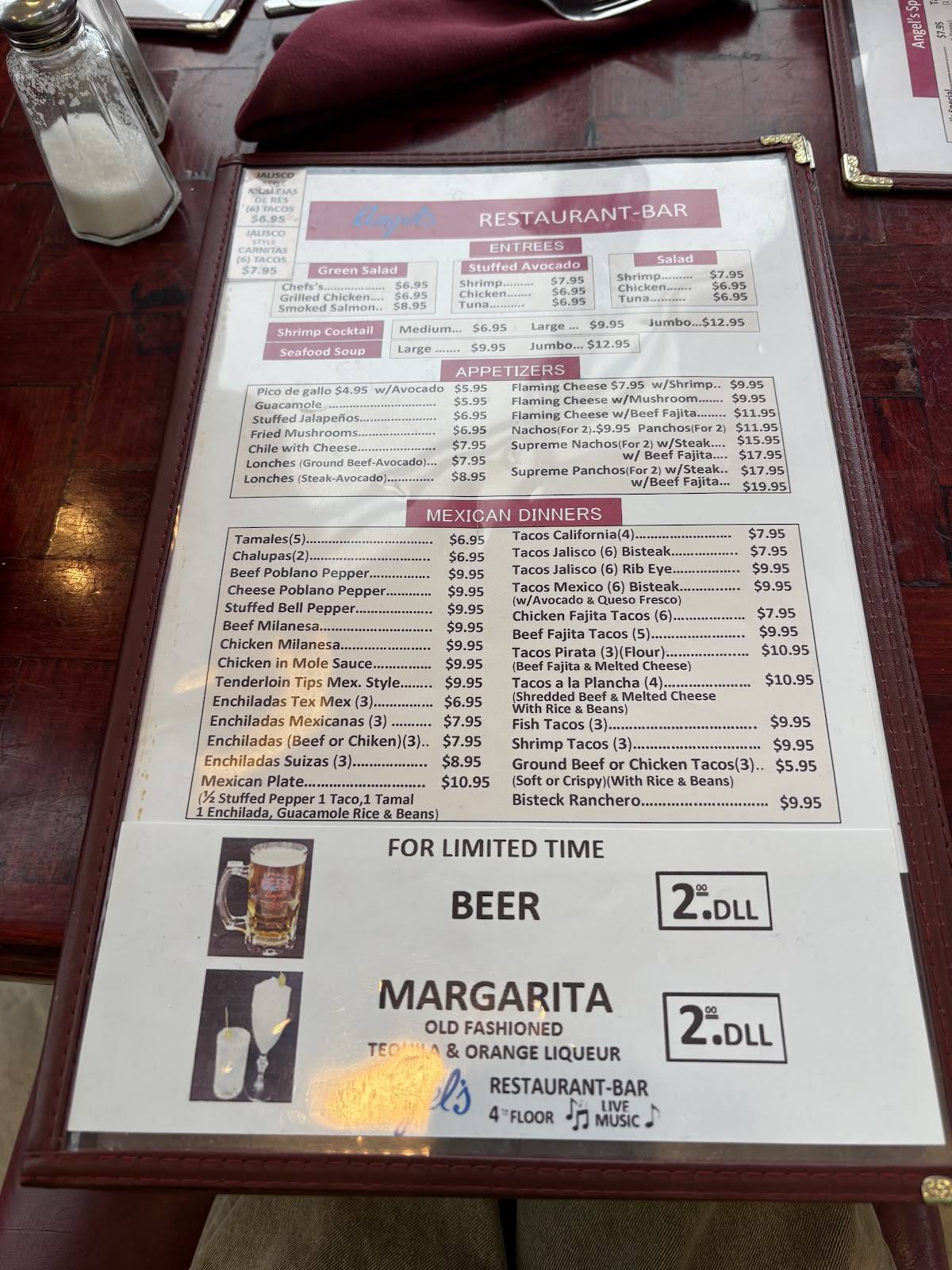 Angel's Restaurant Bar меню