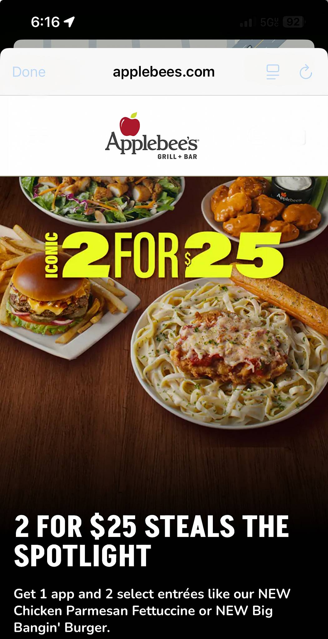 Applebee's Grill + Bar меню