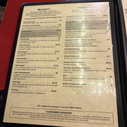 Camelot Bar and Grill меню