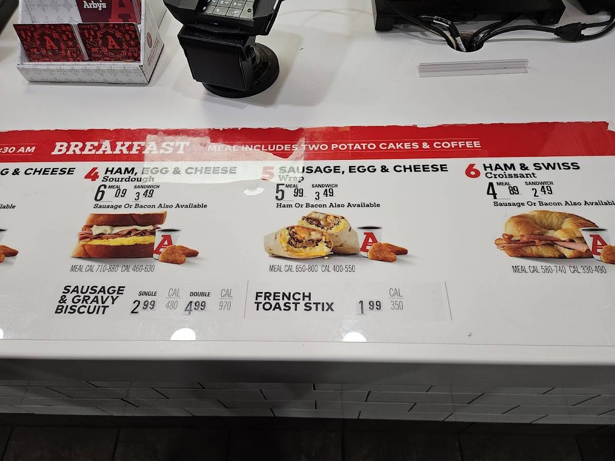 Arby's меню