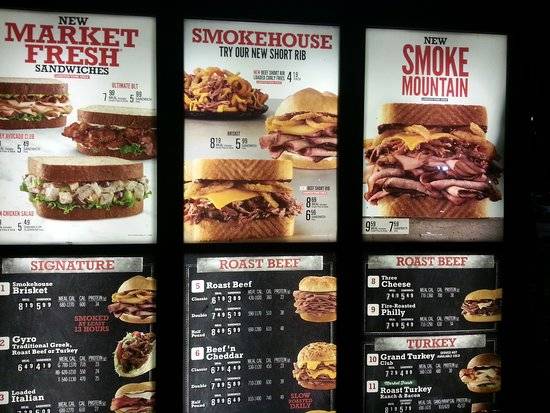 Arby's меню
