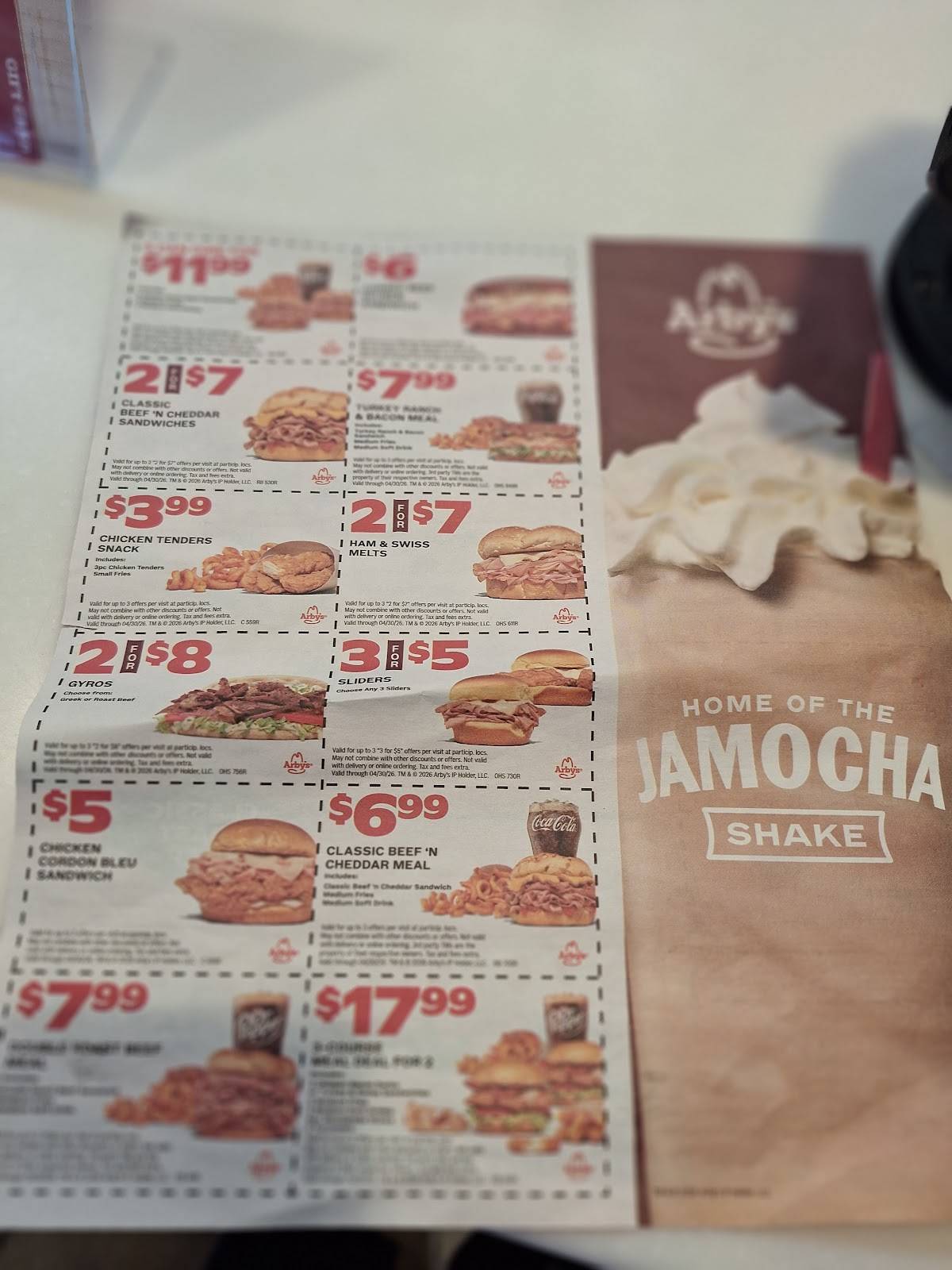 Arby's меню