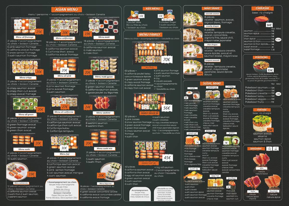 Asian sushi Roussillon меню