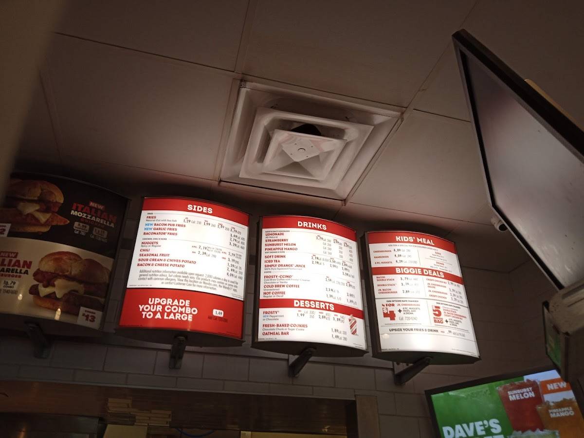Wendy's меню