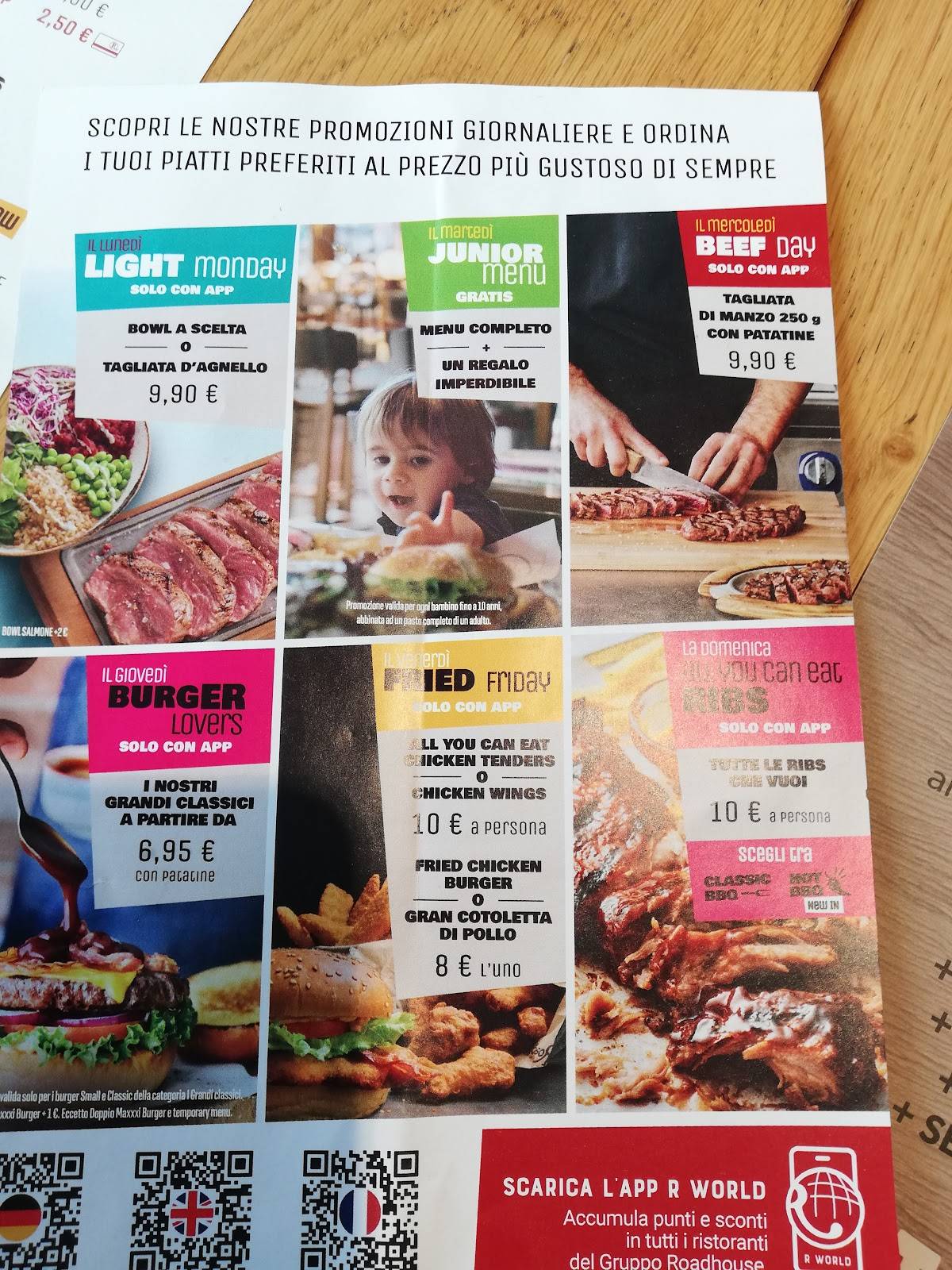 Roadhouse Restaurant Roma Torre Spaccata меню