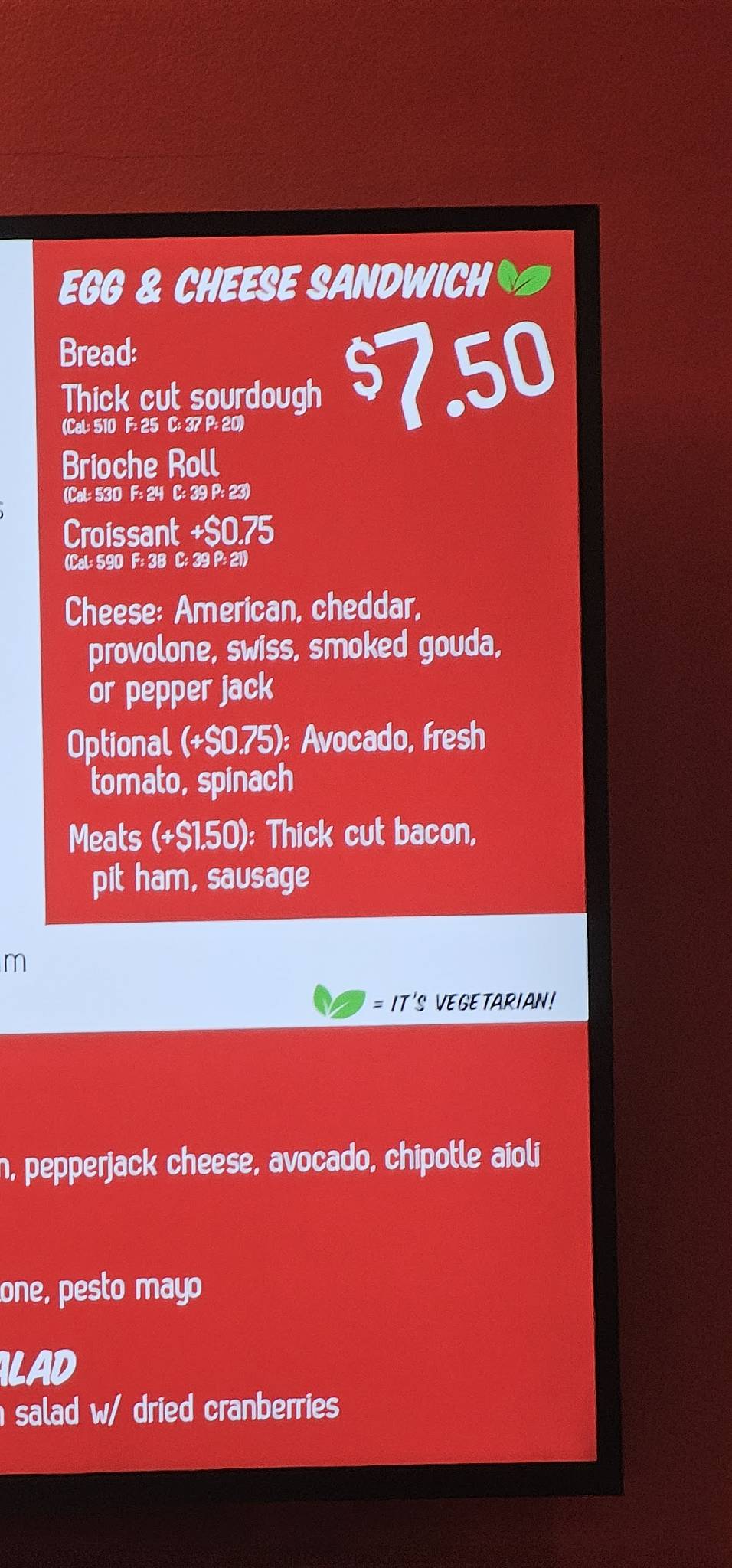 Yes Chef! at UMB меню