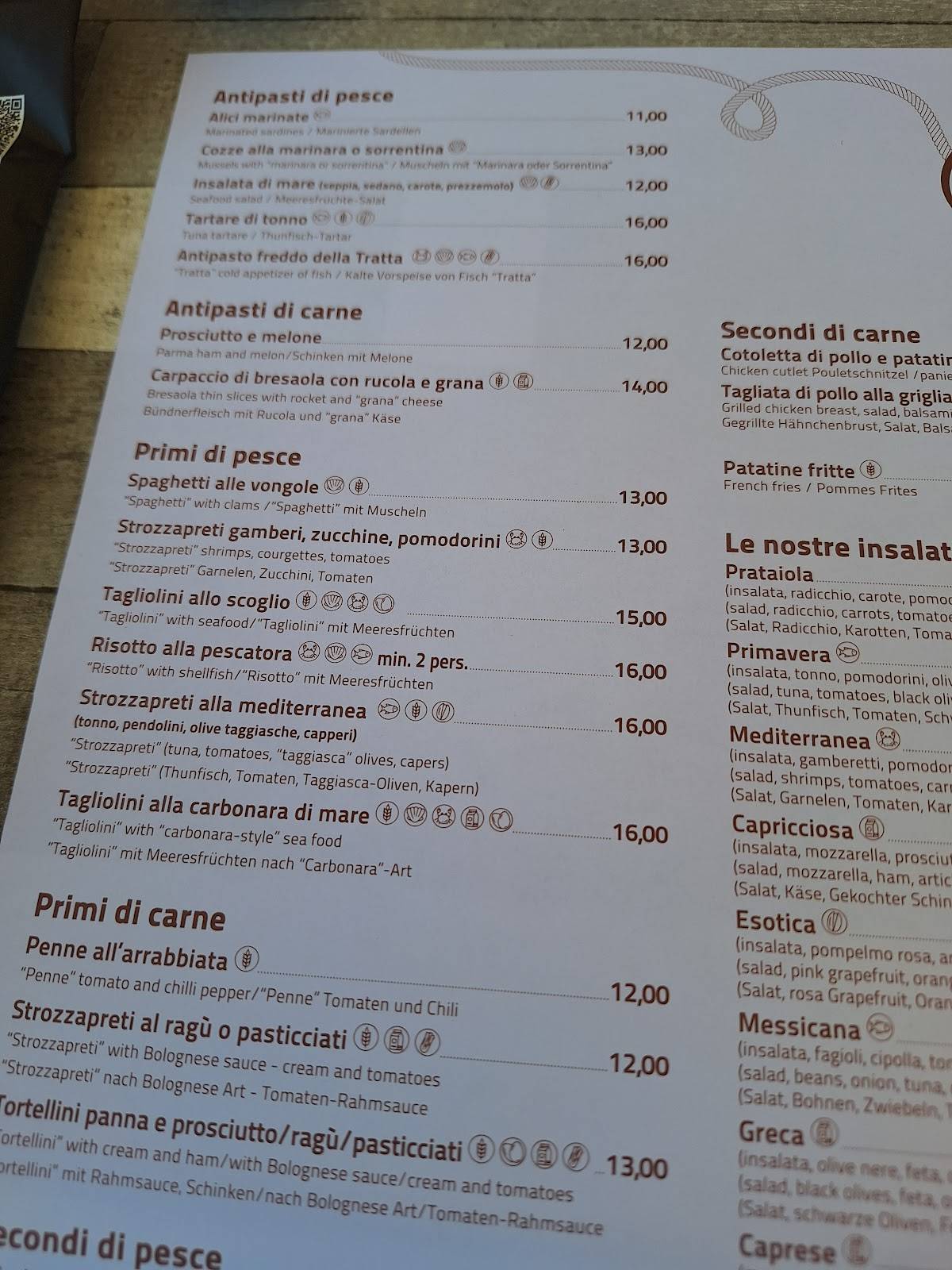 Bar Ristorante La Tratta меню