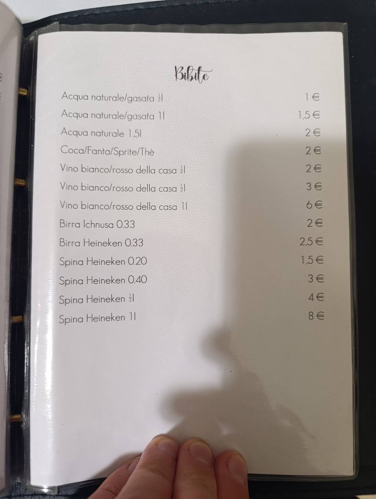 Bar Ristorante Pizzeria Monterasu меню