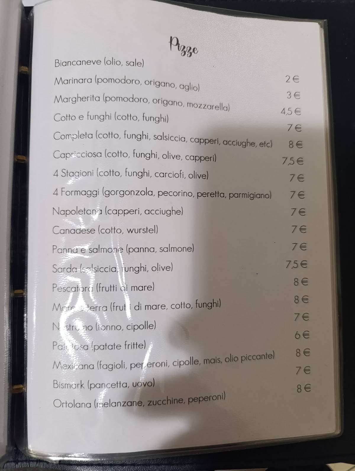 Bar Ristorante Pizzeria Monterasu меню