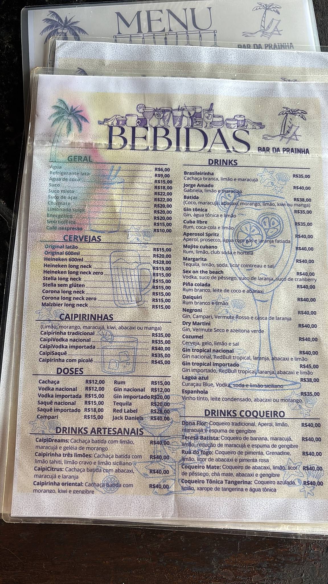 Bar da Prainha меню
