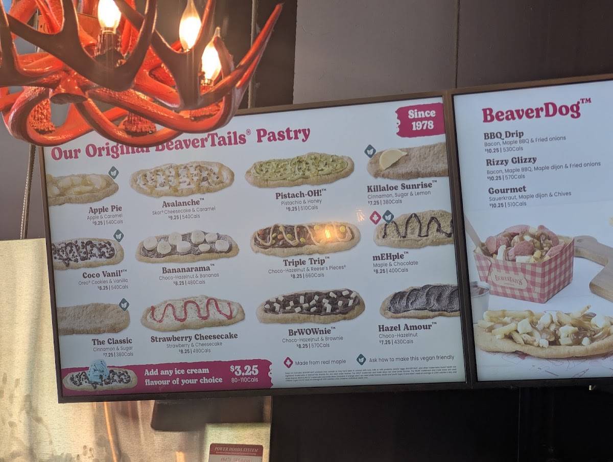 BeaverTails - Queues de Castor (Toronto Waterfront) меню