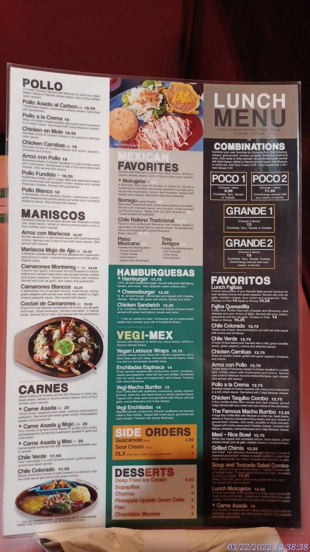 Vagabundos Cosina Mexican Restaurant меню