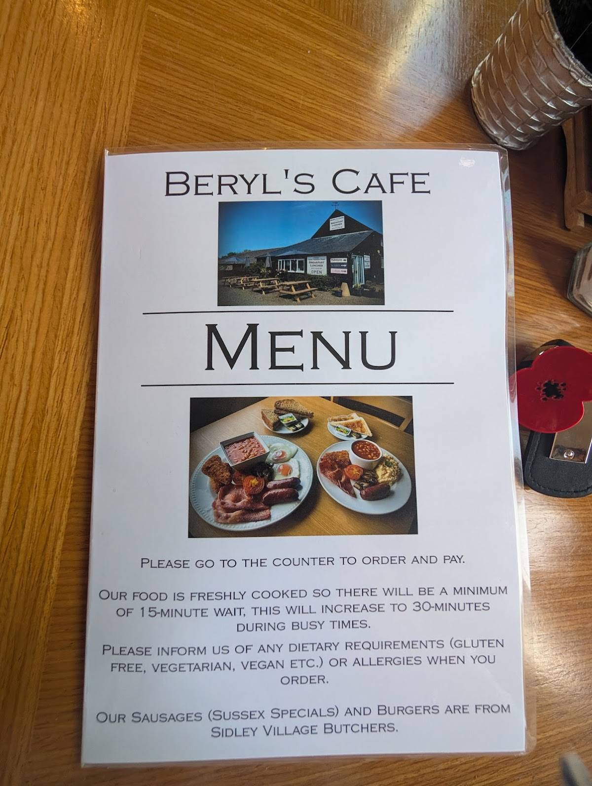 Beryls Cafe меню