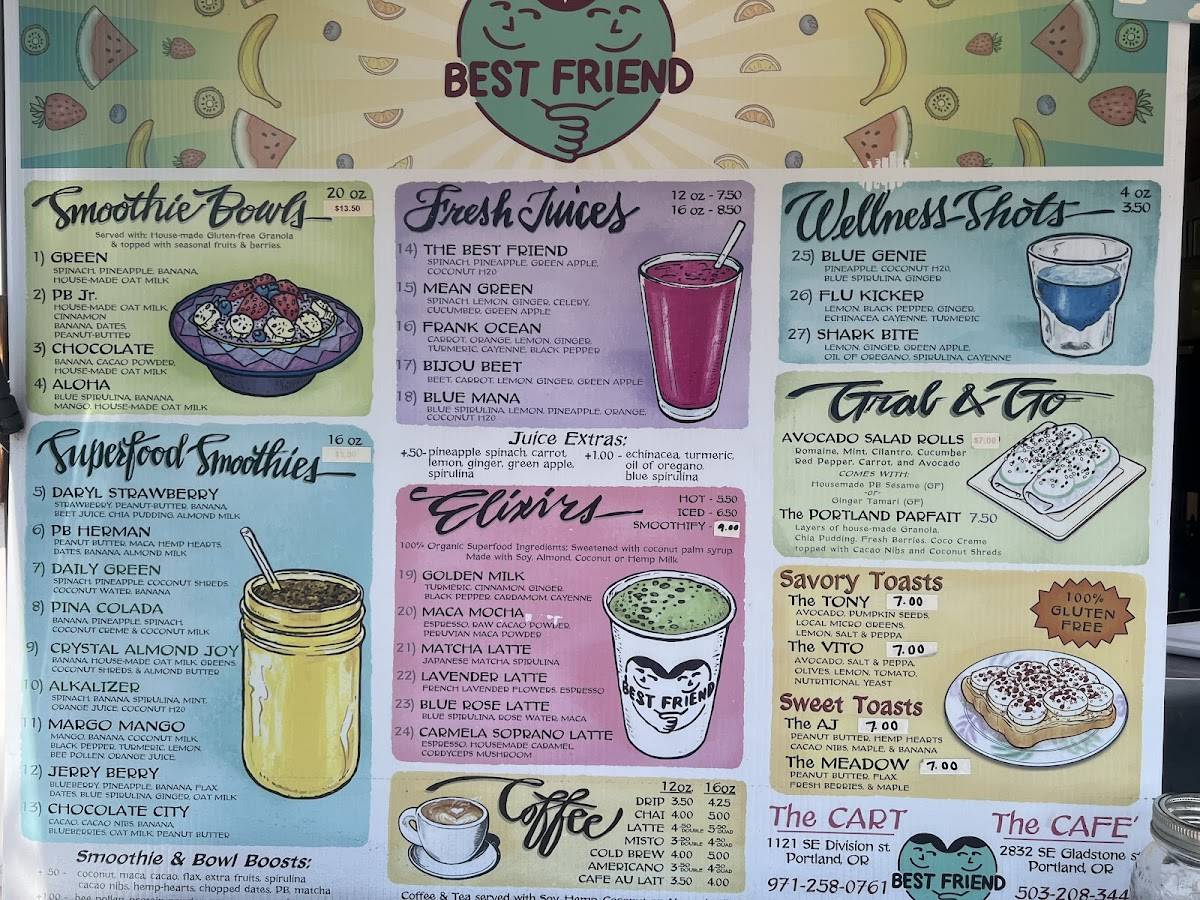 Best Friend #1 - Smoothie & Coffee Cart меню