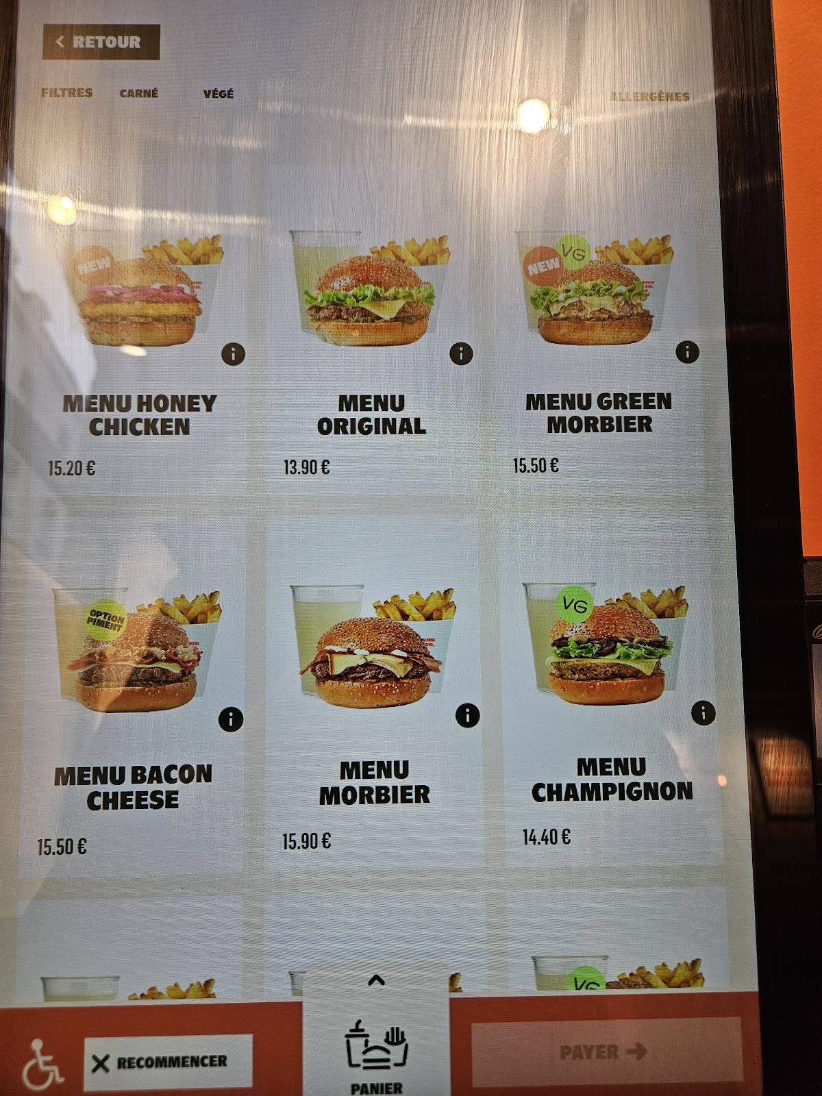 Bioburger Lyon Opéra меню