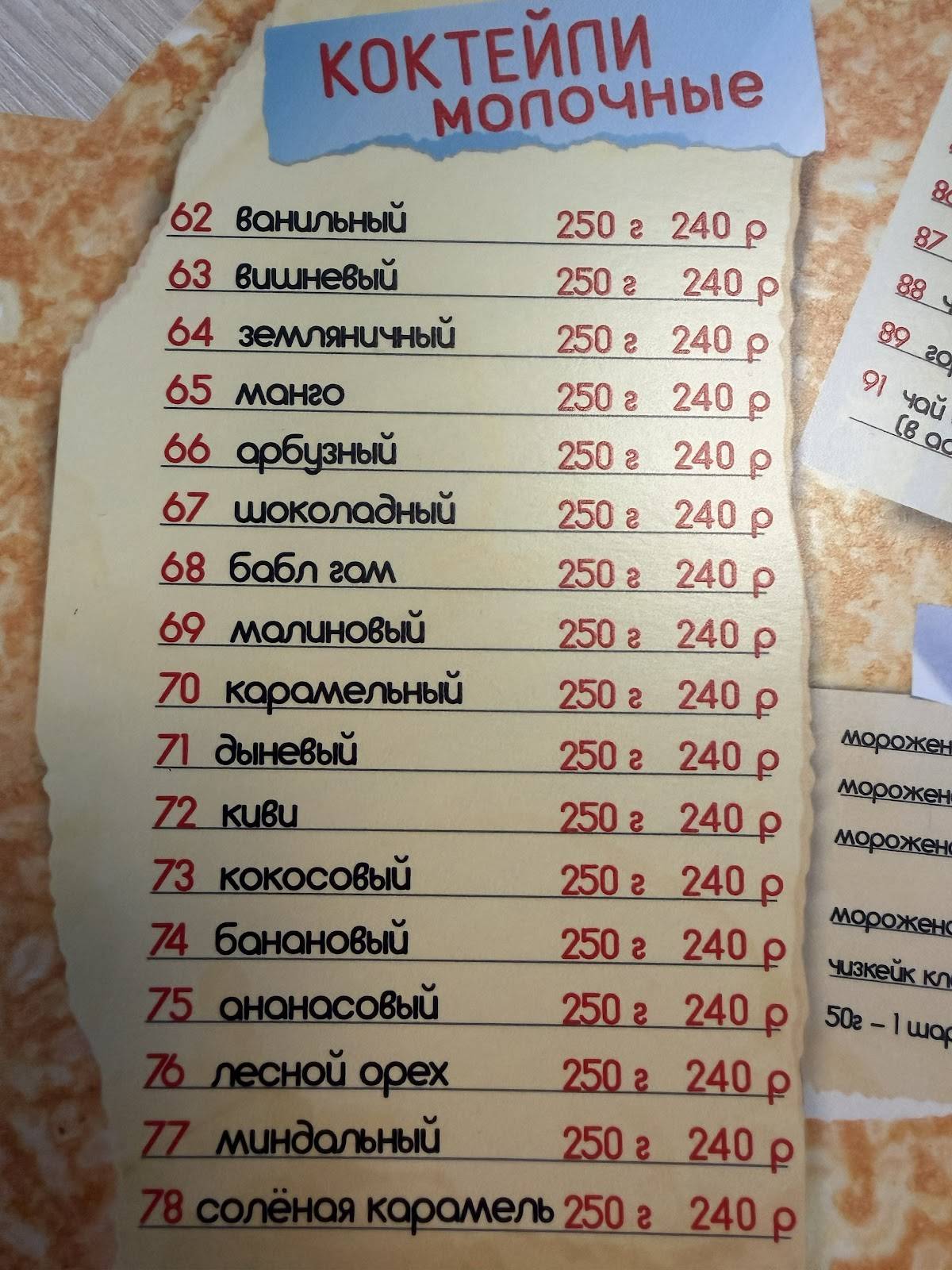 Блин.com меню