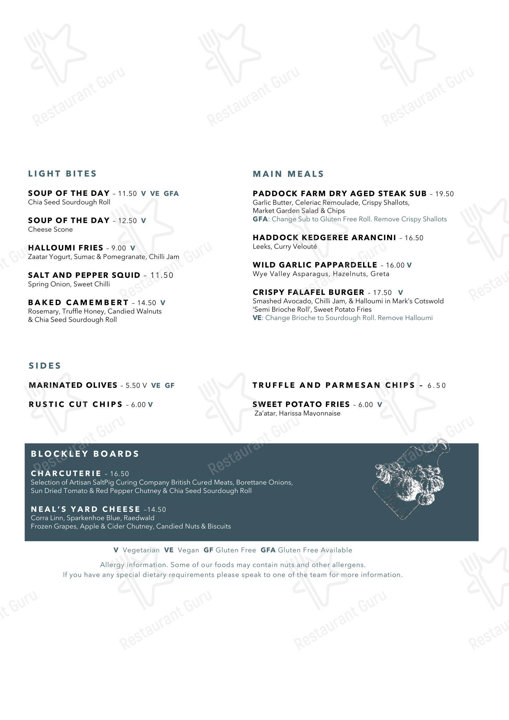 Blockley Café в Блокли - Меню напитков