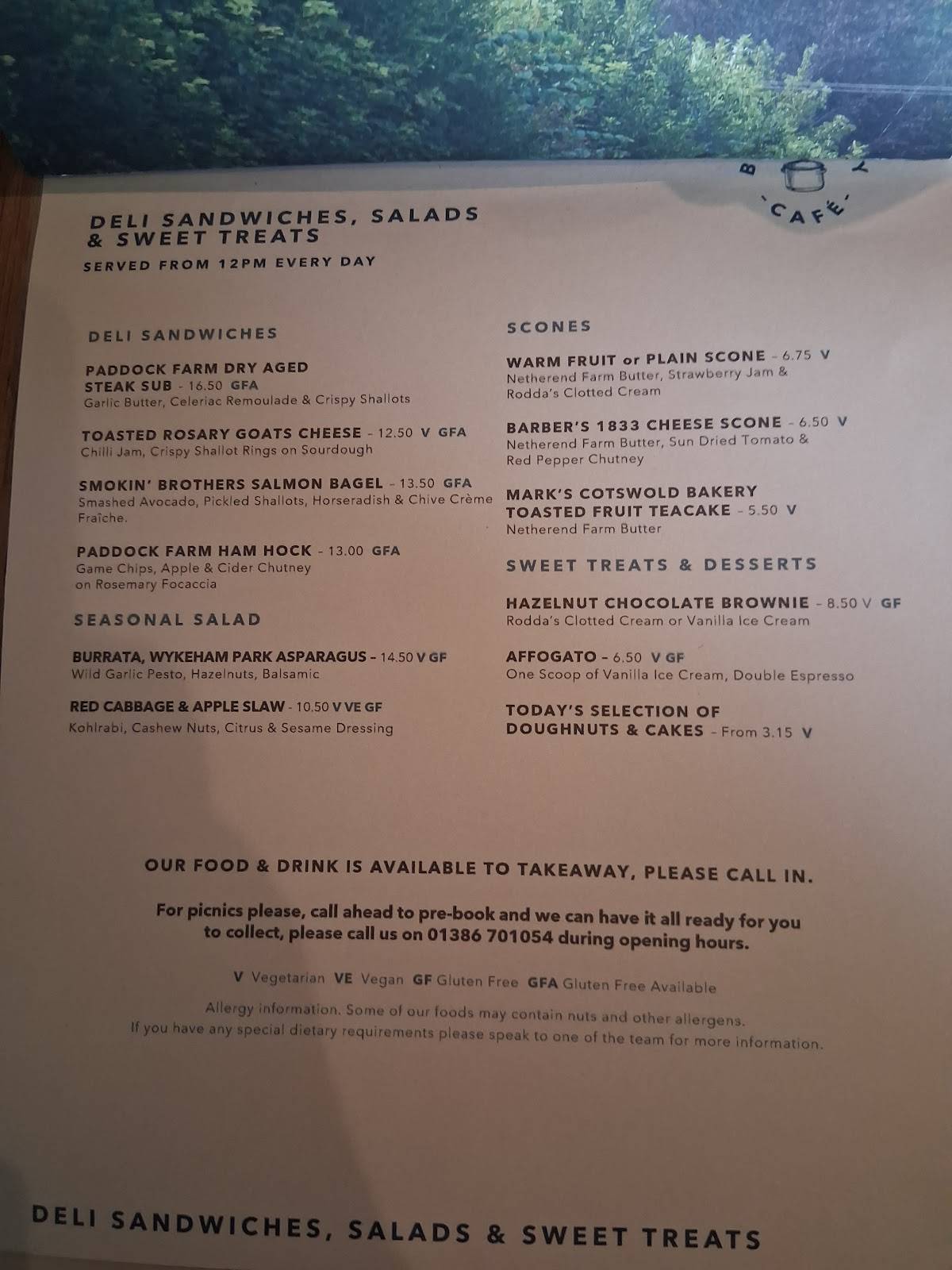 Blockley Café меню