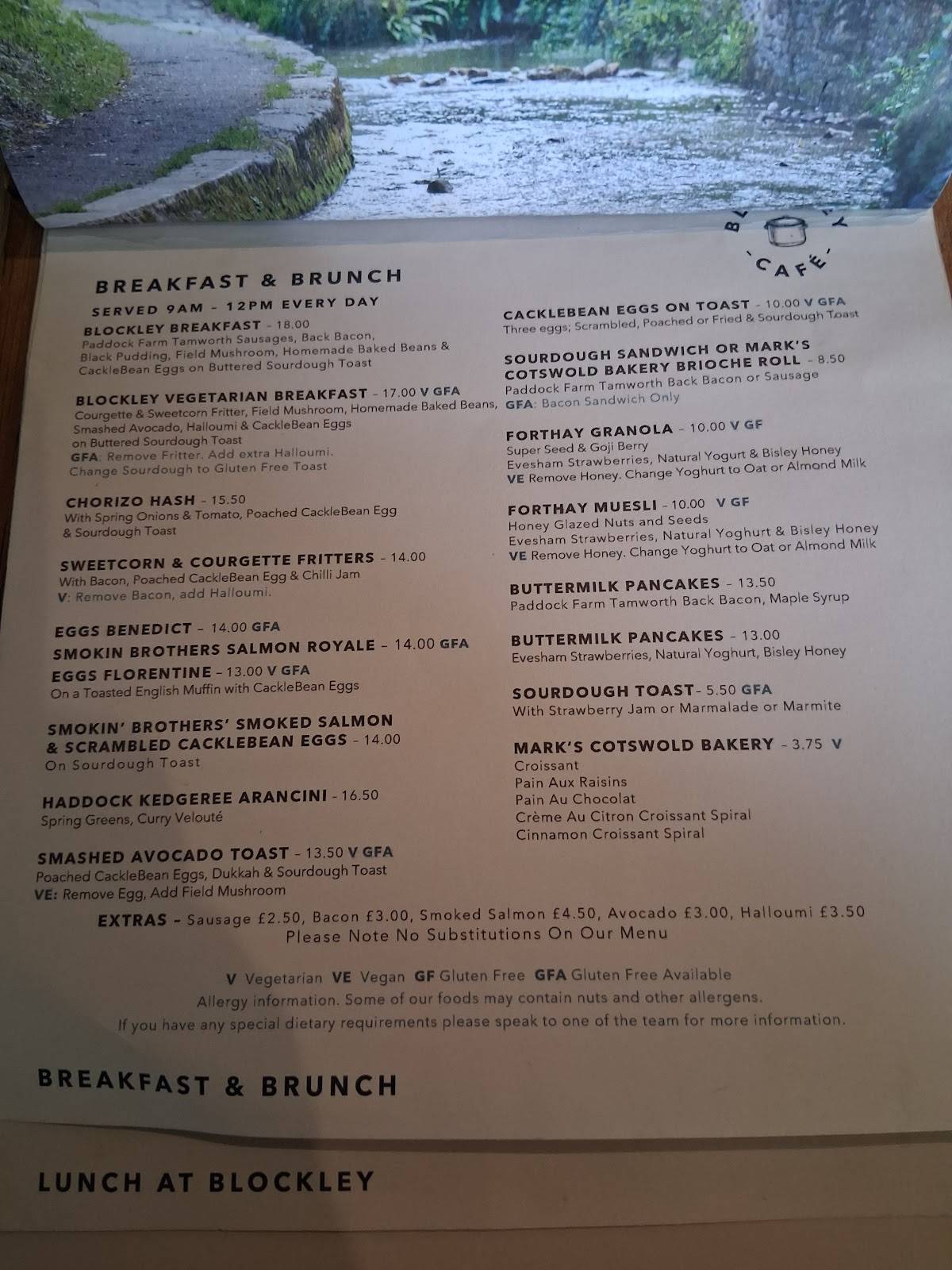 Blockley Café меню