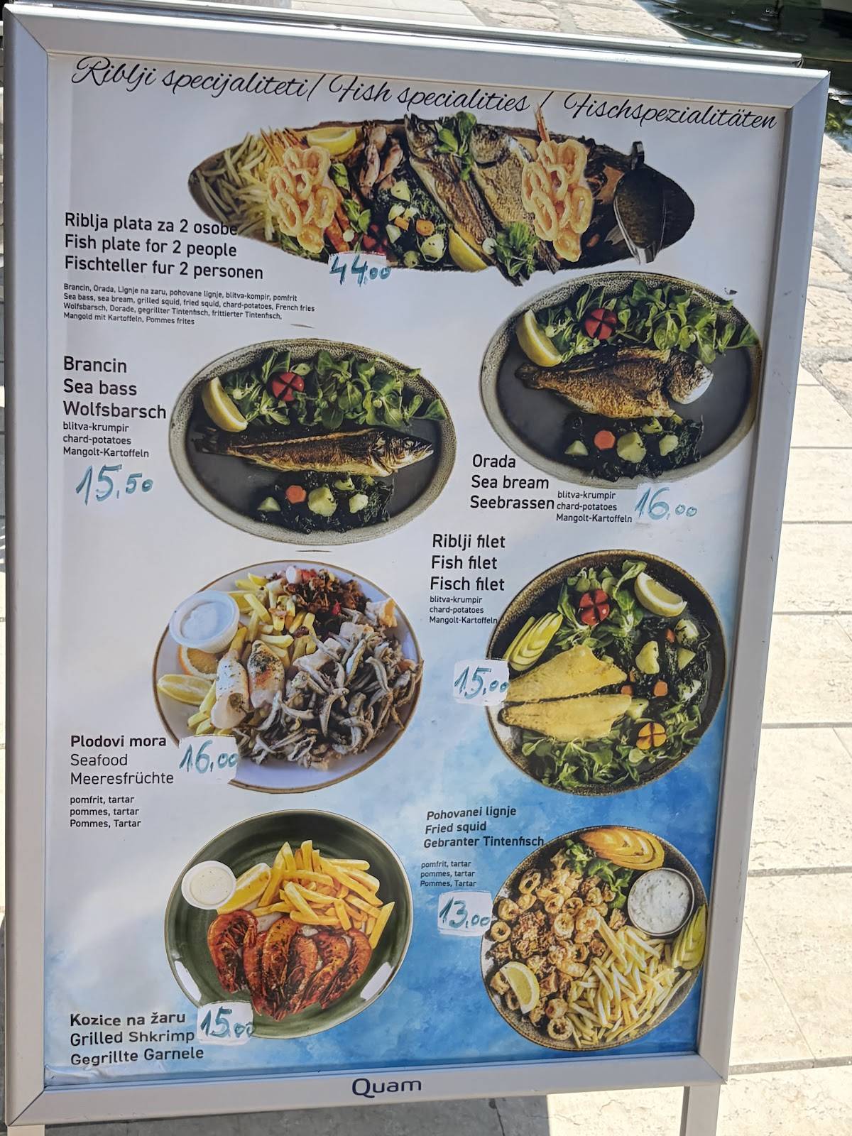 Buffet ZLATNA RIVA меню