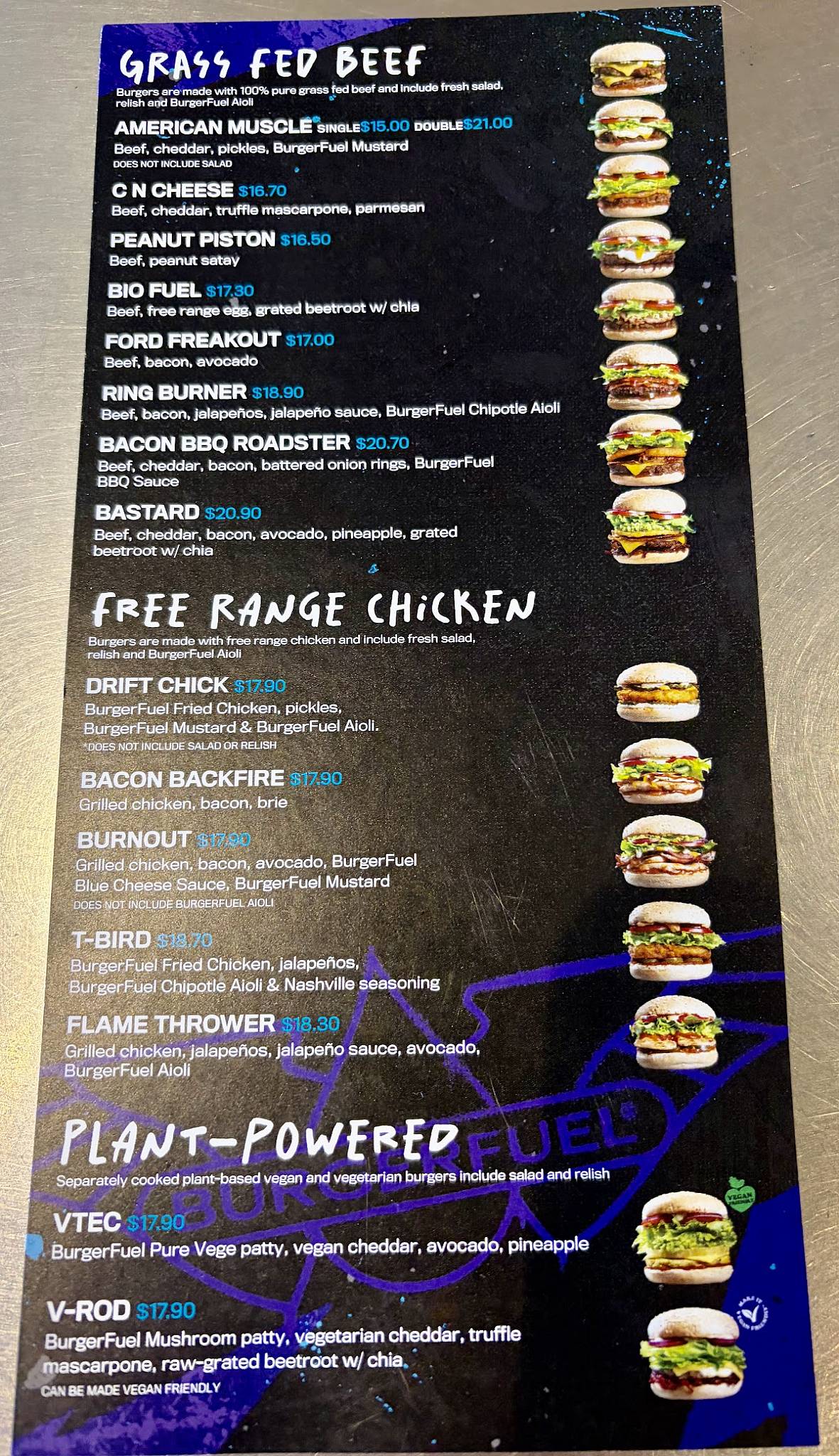 BurgerFuel Redwood Centre меню