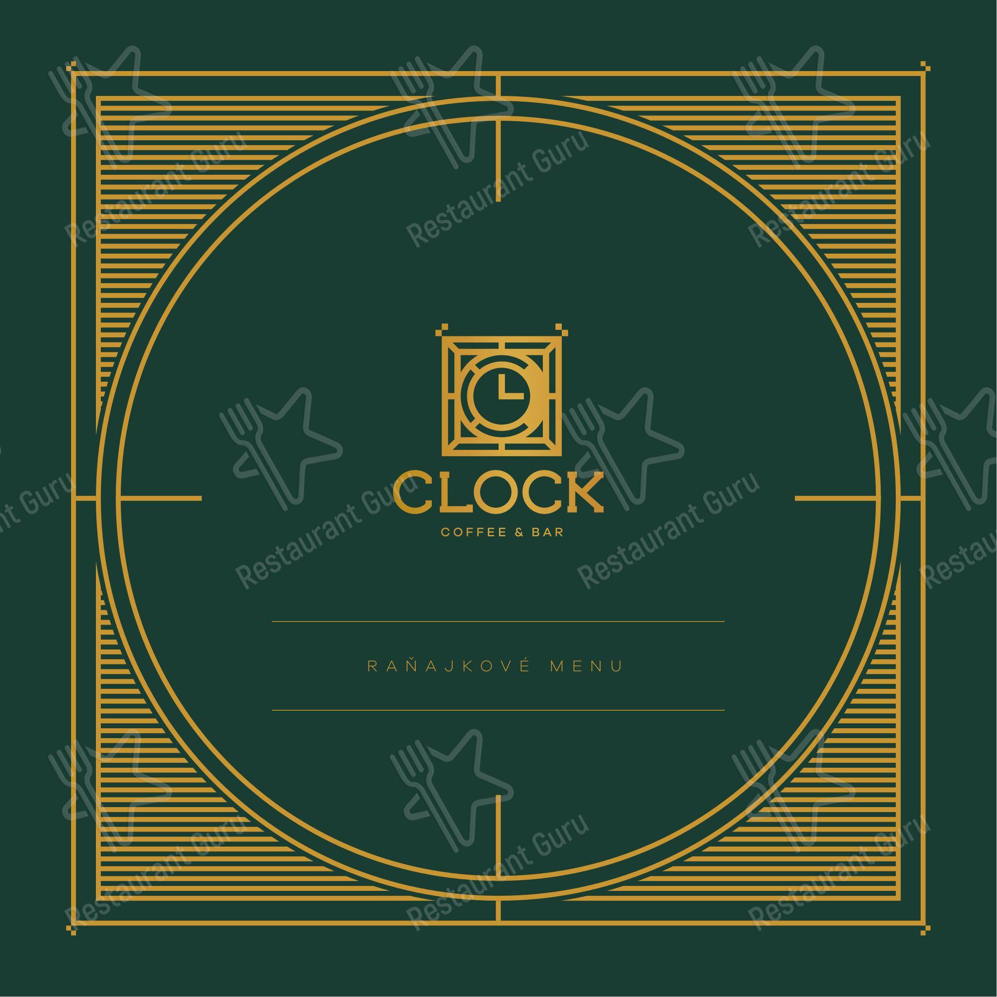 Основное меню кафе CLOCK Coffee & Bar