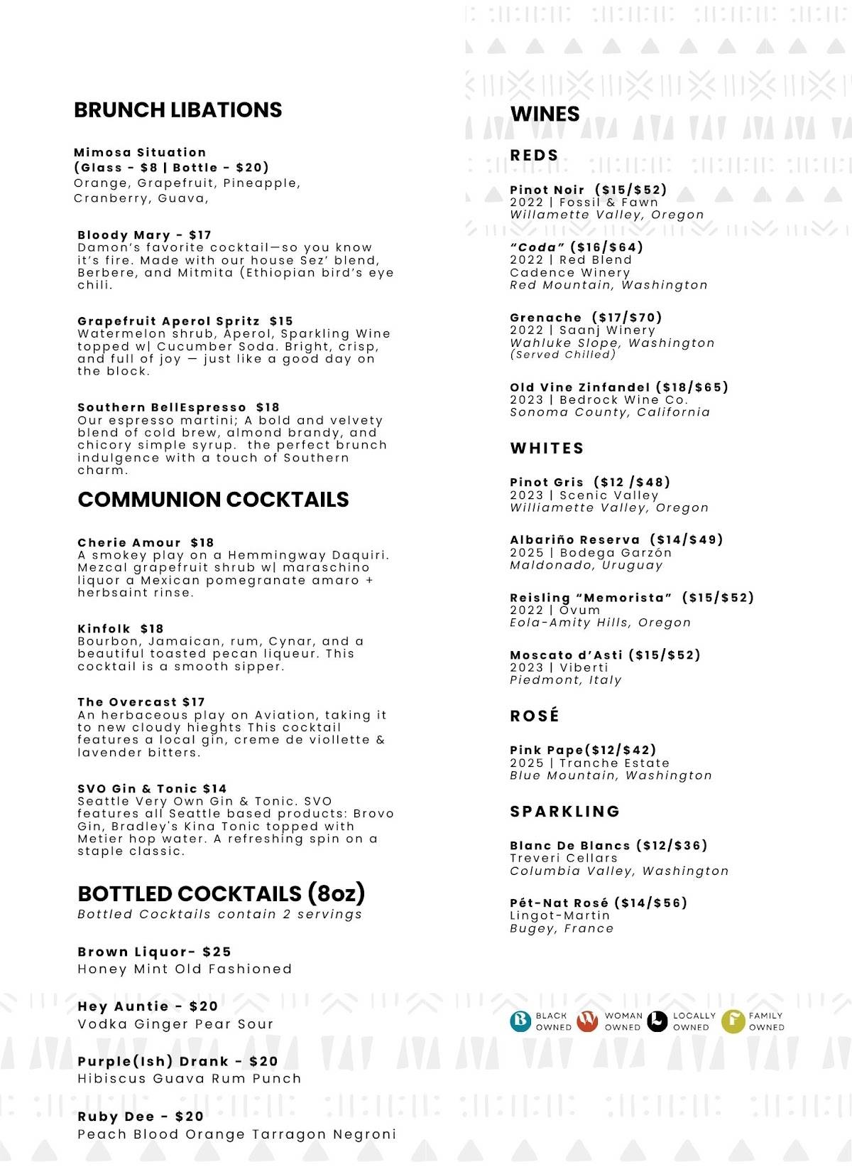 COMMUNION Restaurant & Bar меню