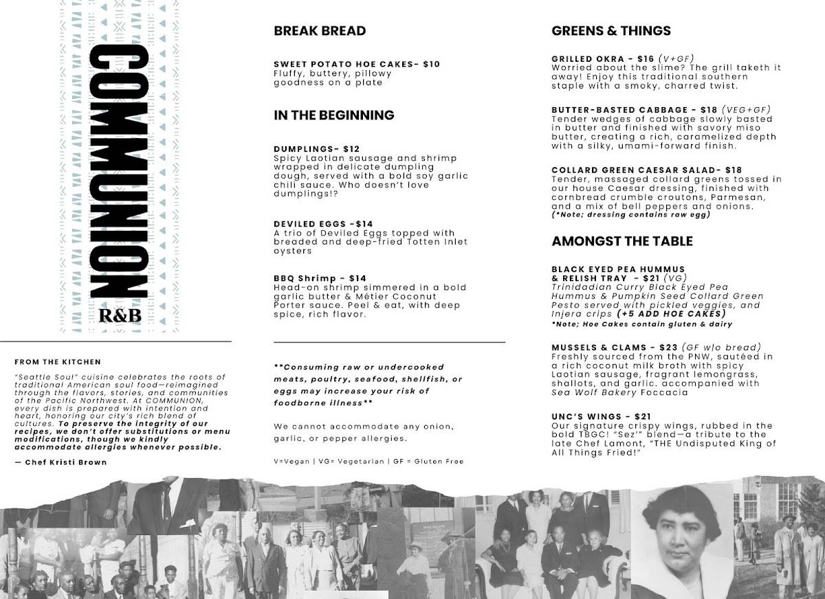COMMUNION Restaurant & Bar меню