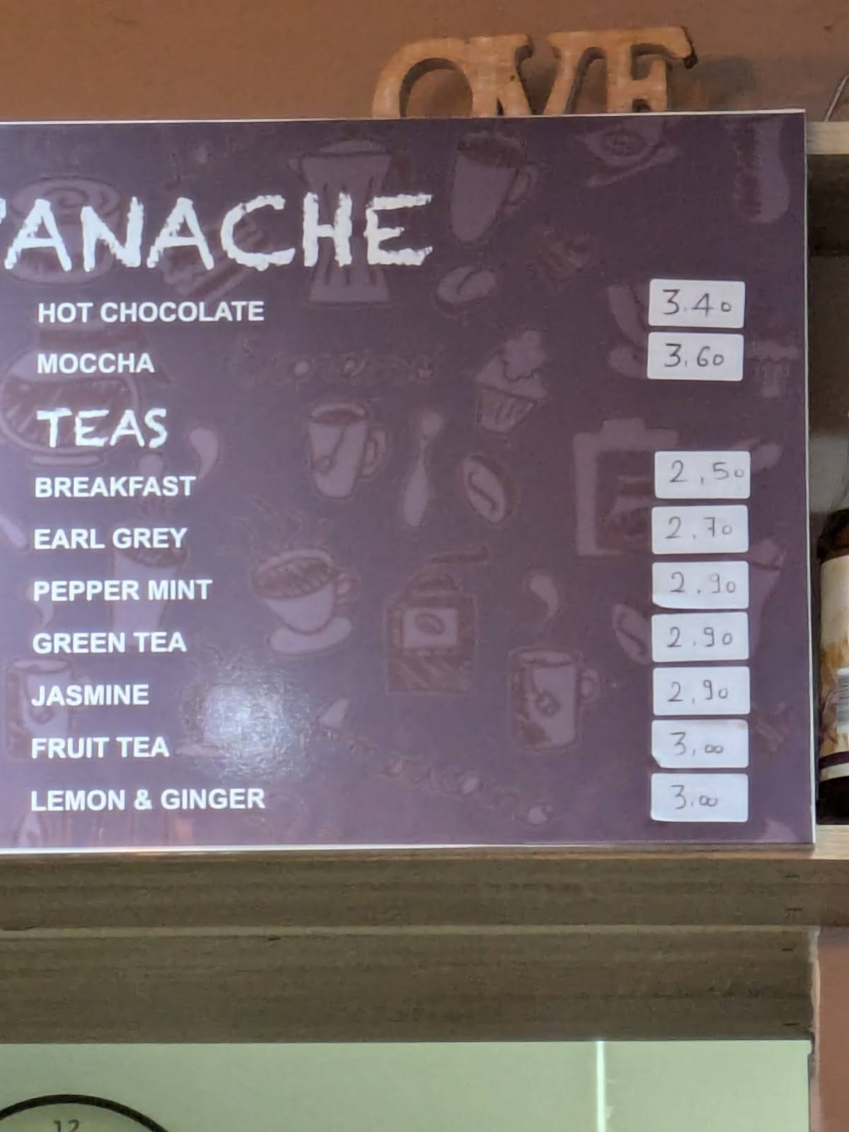 Café Panache меню