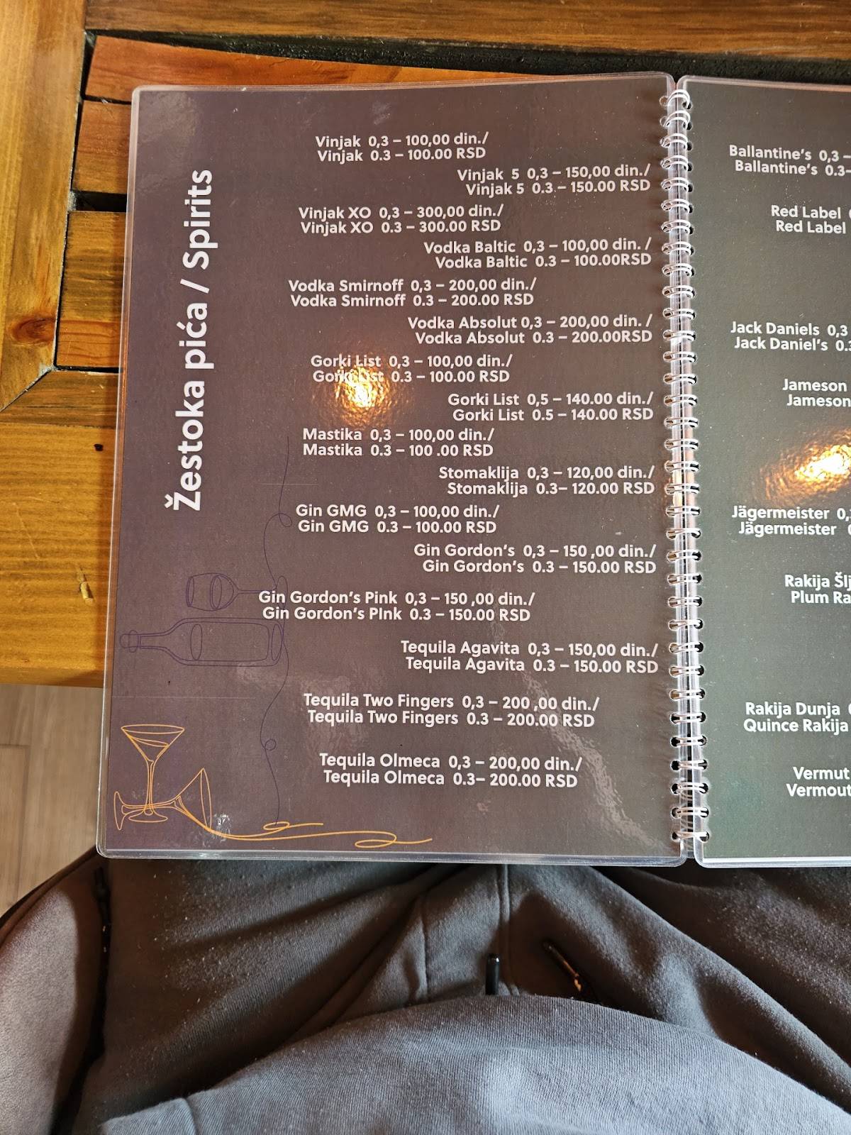Caffe Clock меню