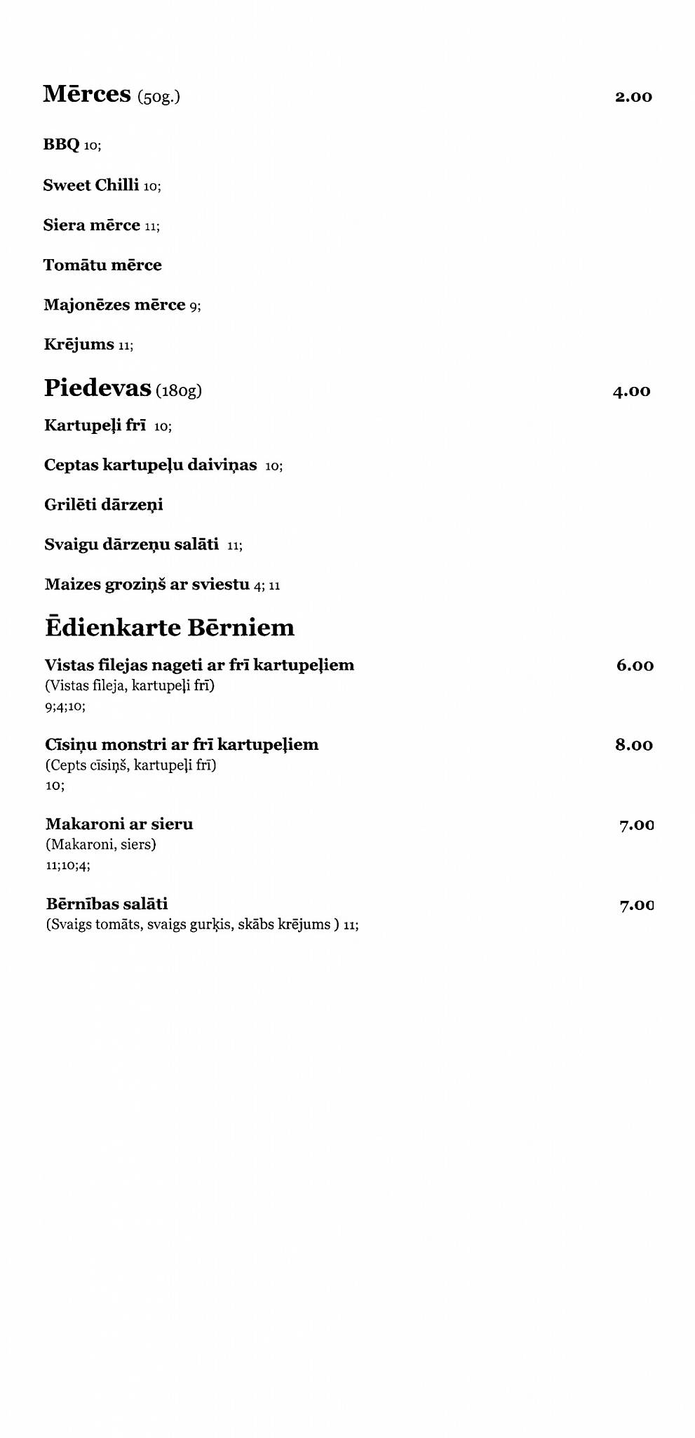 Cafe Laima меню