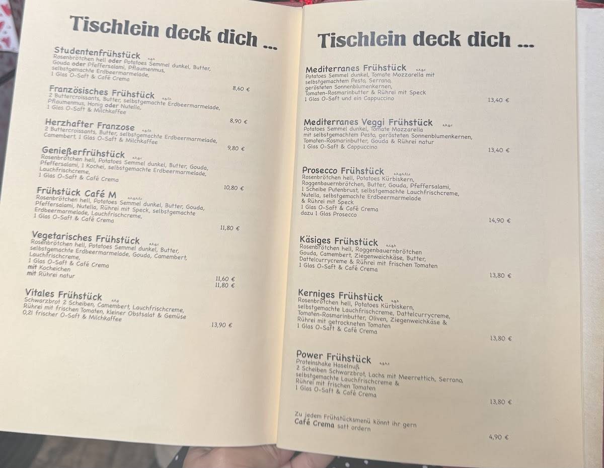 Café M меню