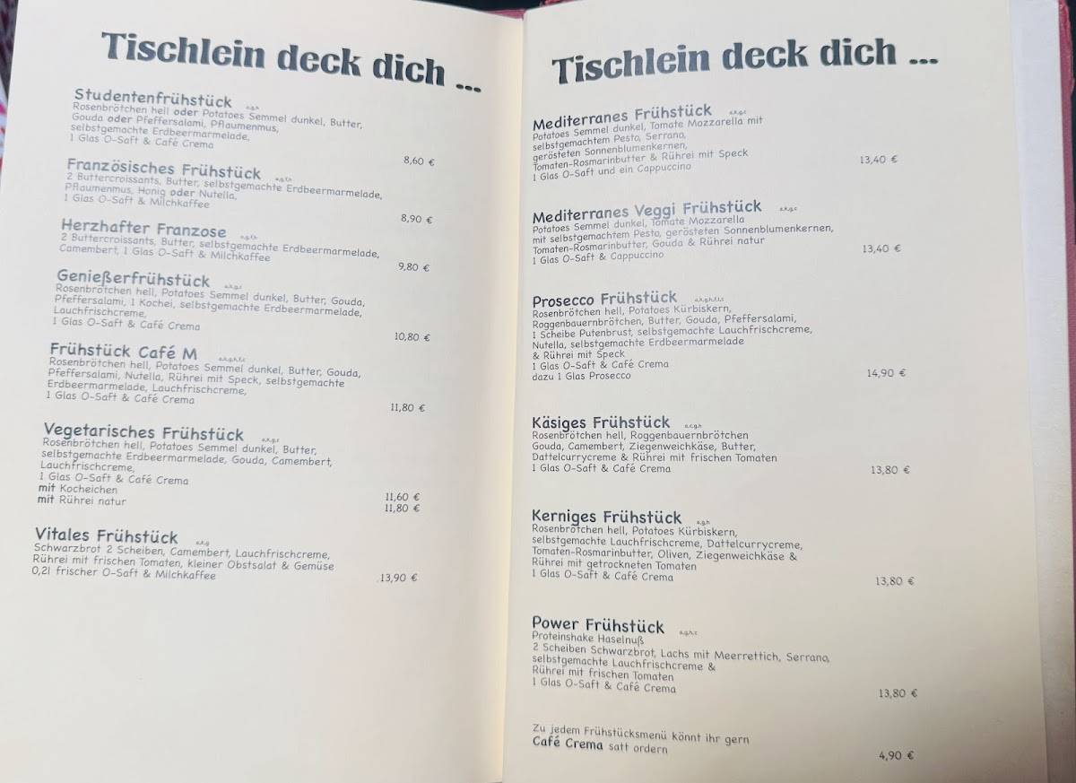 Café M меню