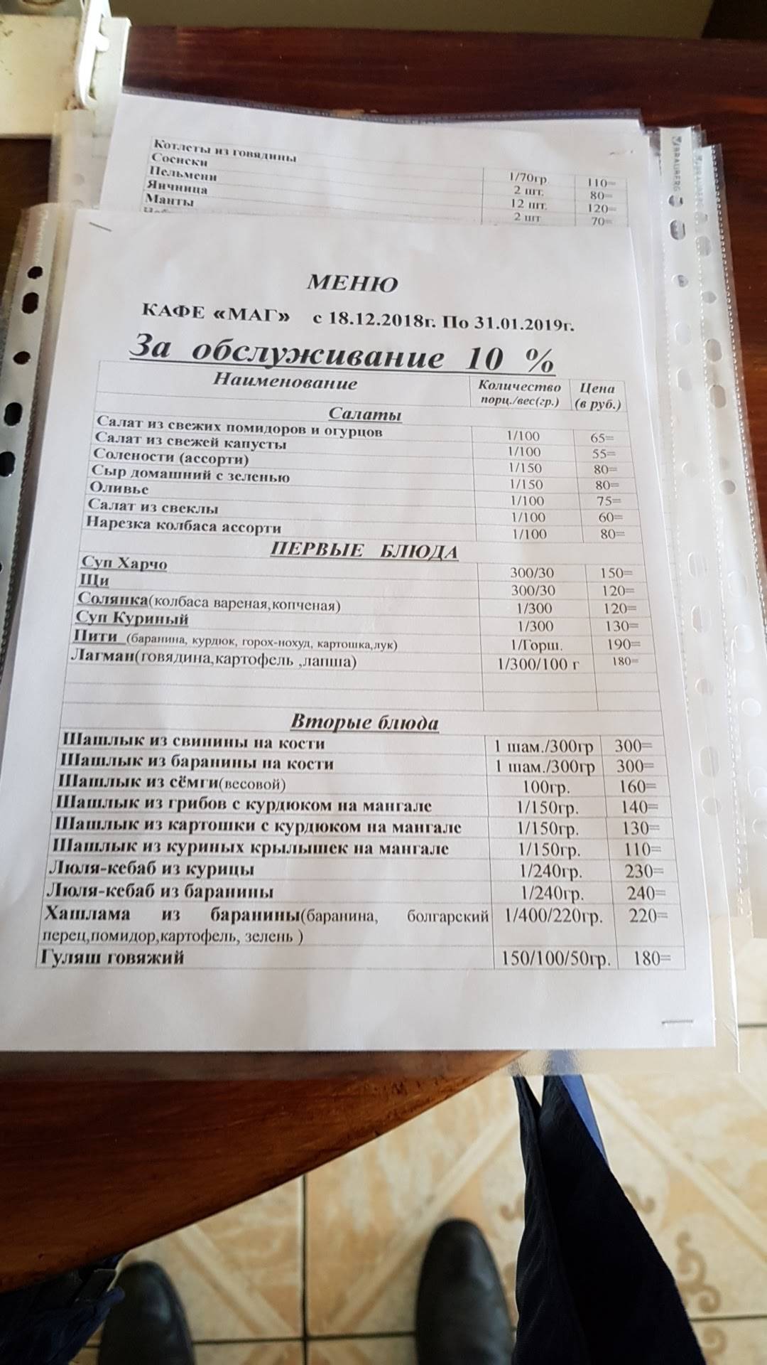 Маг меню