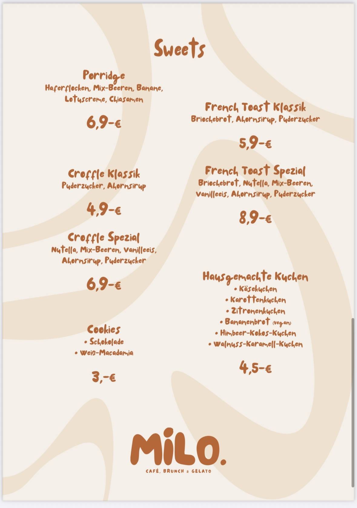 Café Milo Bonn меню