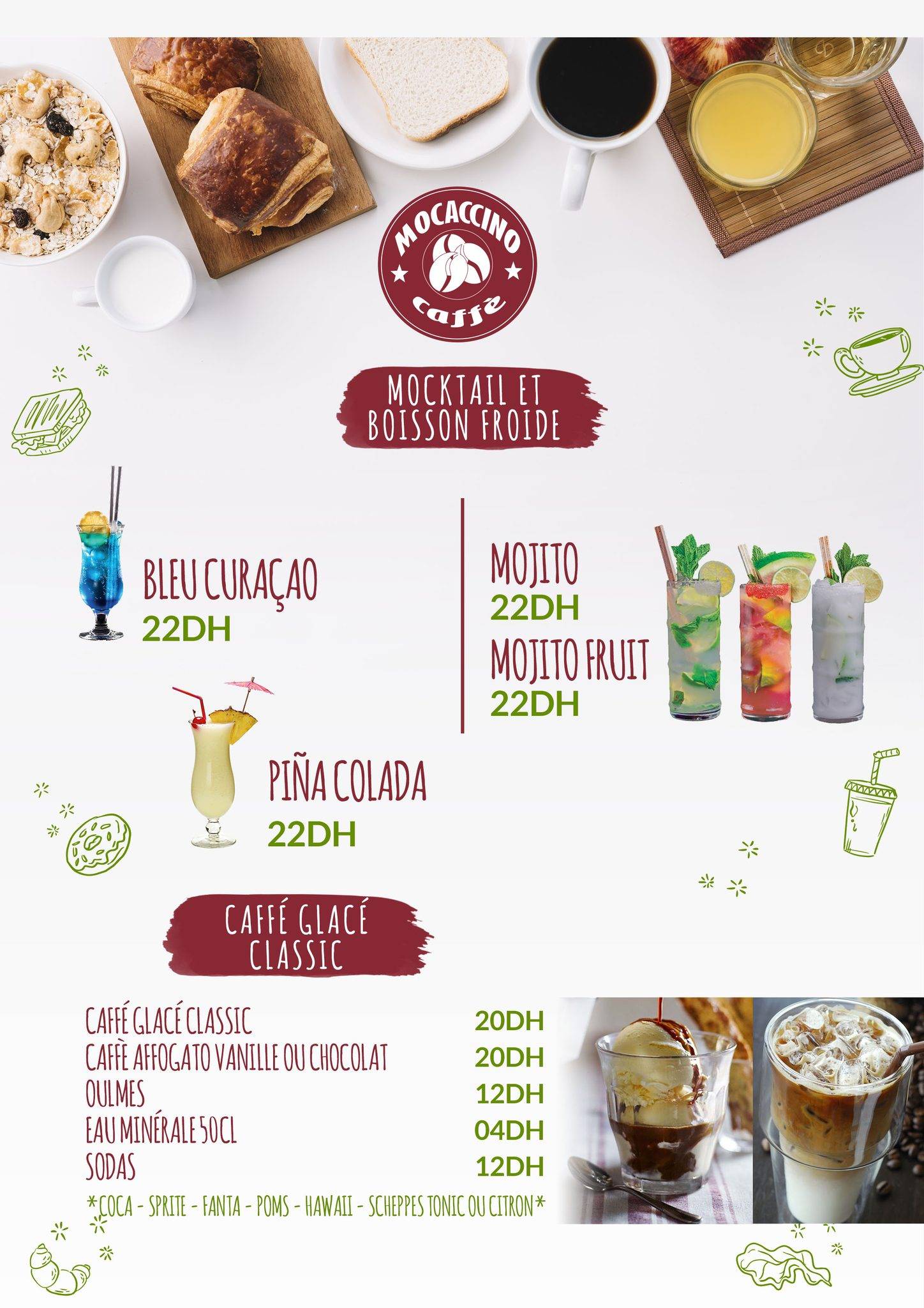 Mocaccino caffé Rabat меню