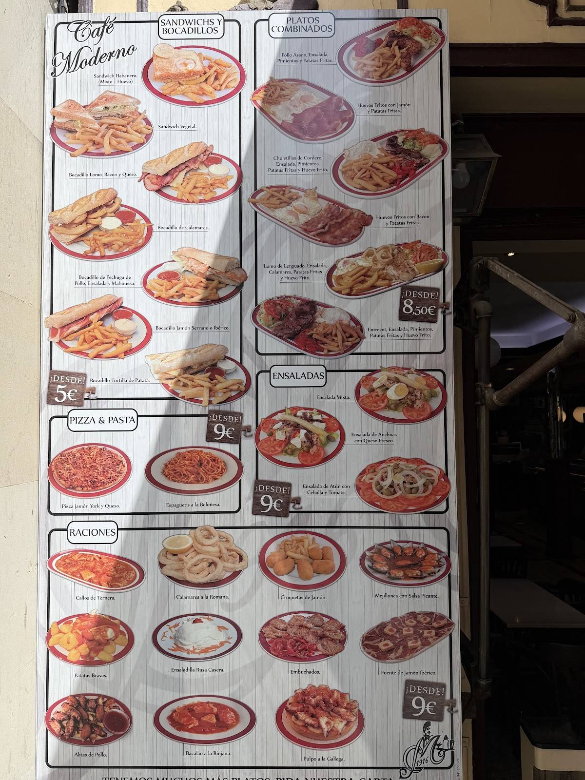 Café Moderno меню
