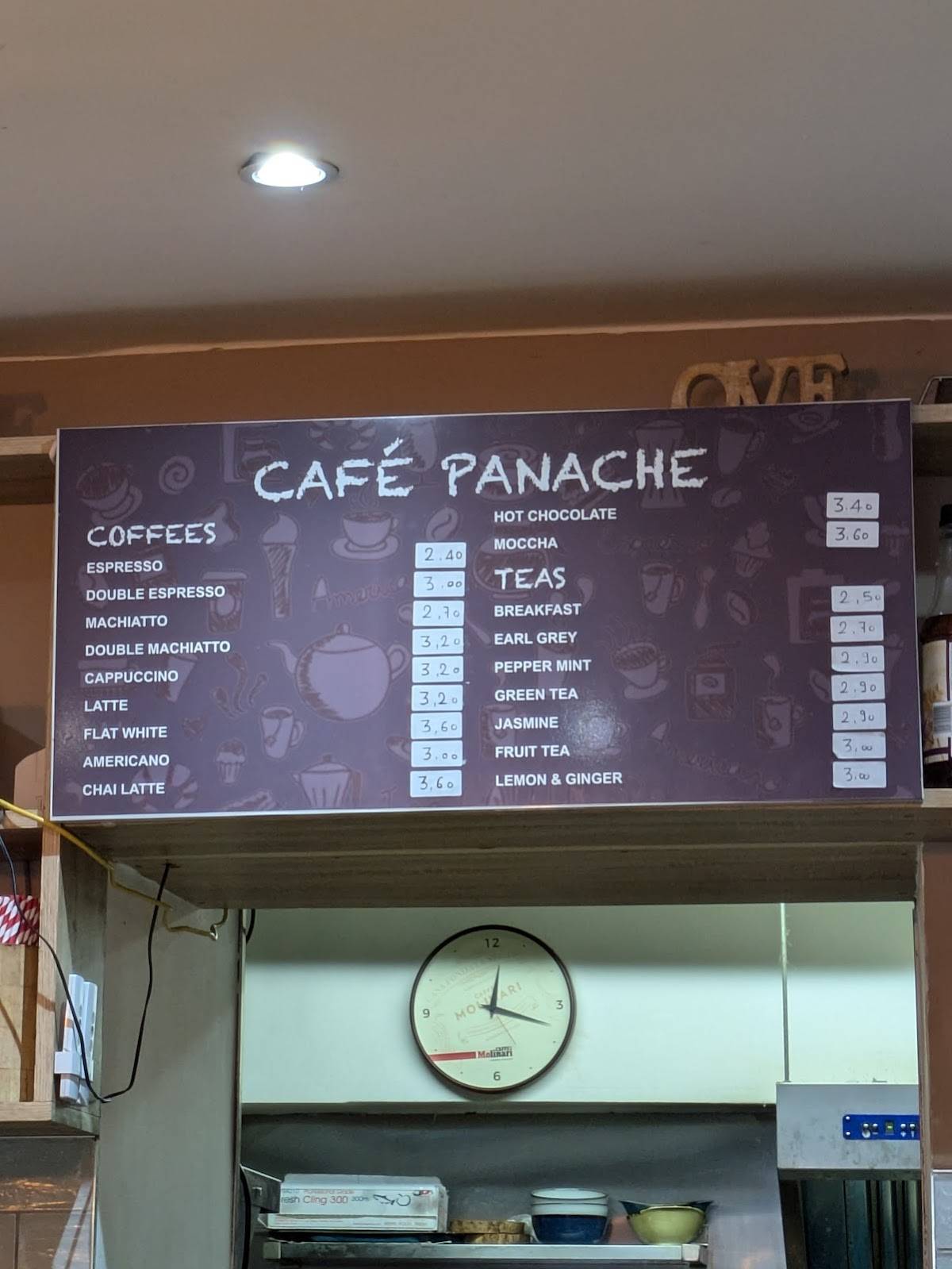Café Panache меню