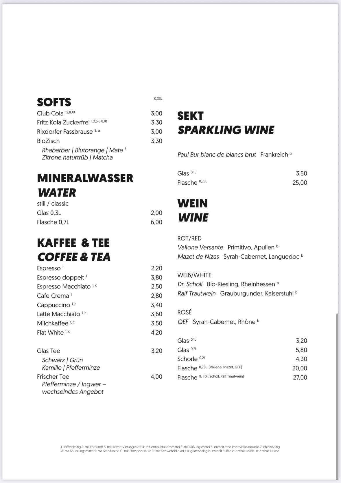 Cafe Rix меню