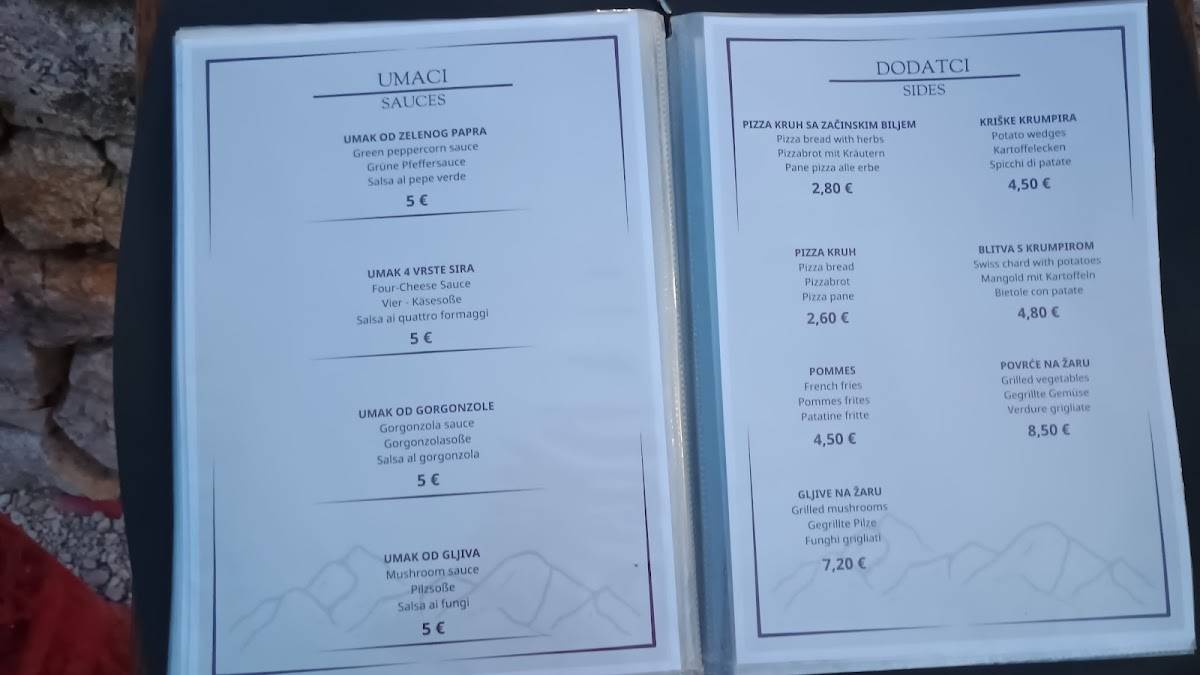 Bistro Puntica меню