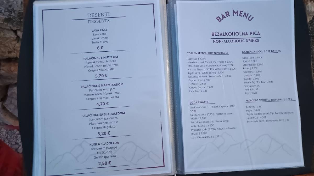 Bistro Puntica меню